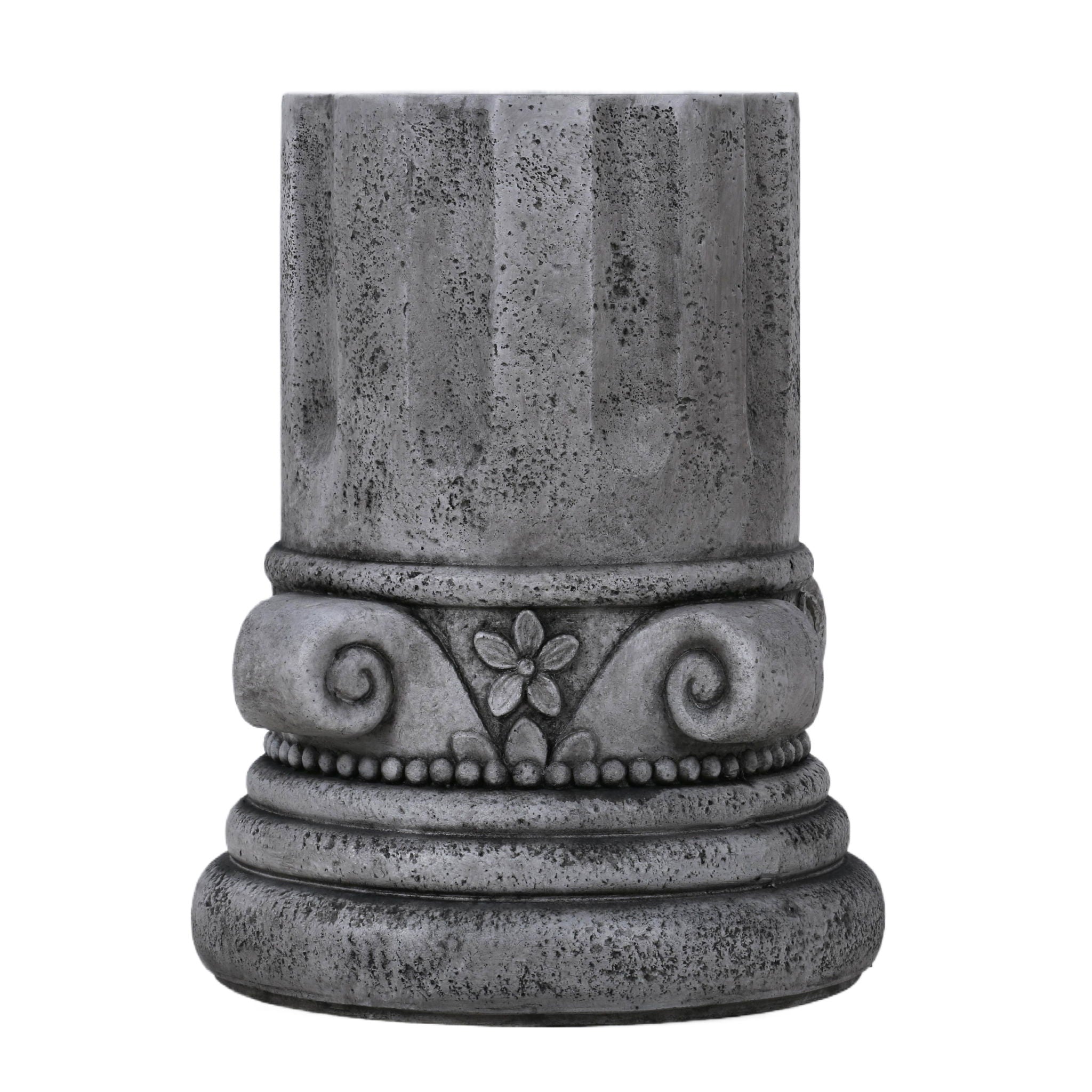 Outdoor End Table, Round Side Table For Patio And Garden - Antique Gray