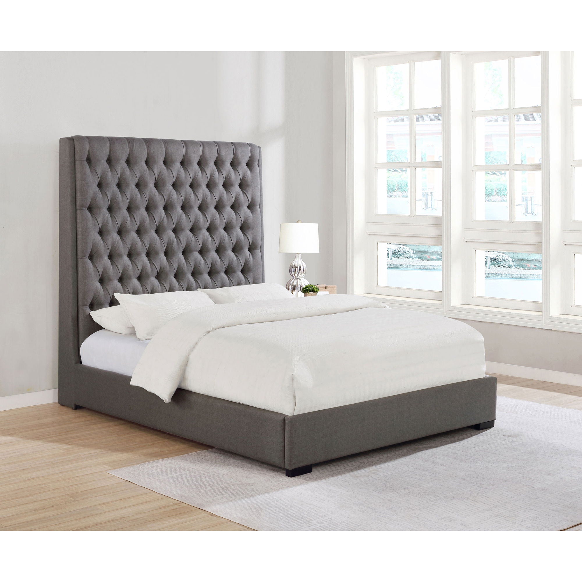 Copper - Tufted Upholstered Panel Bed