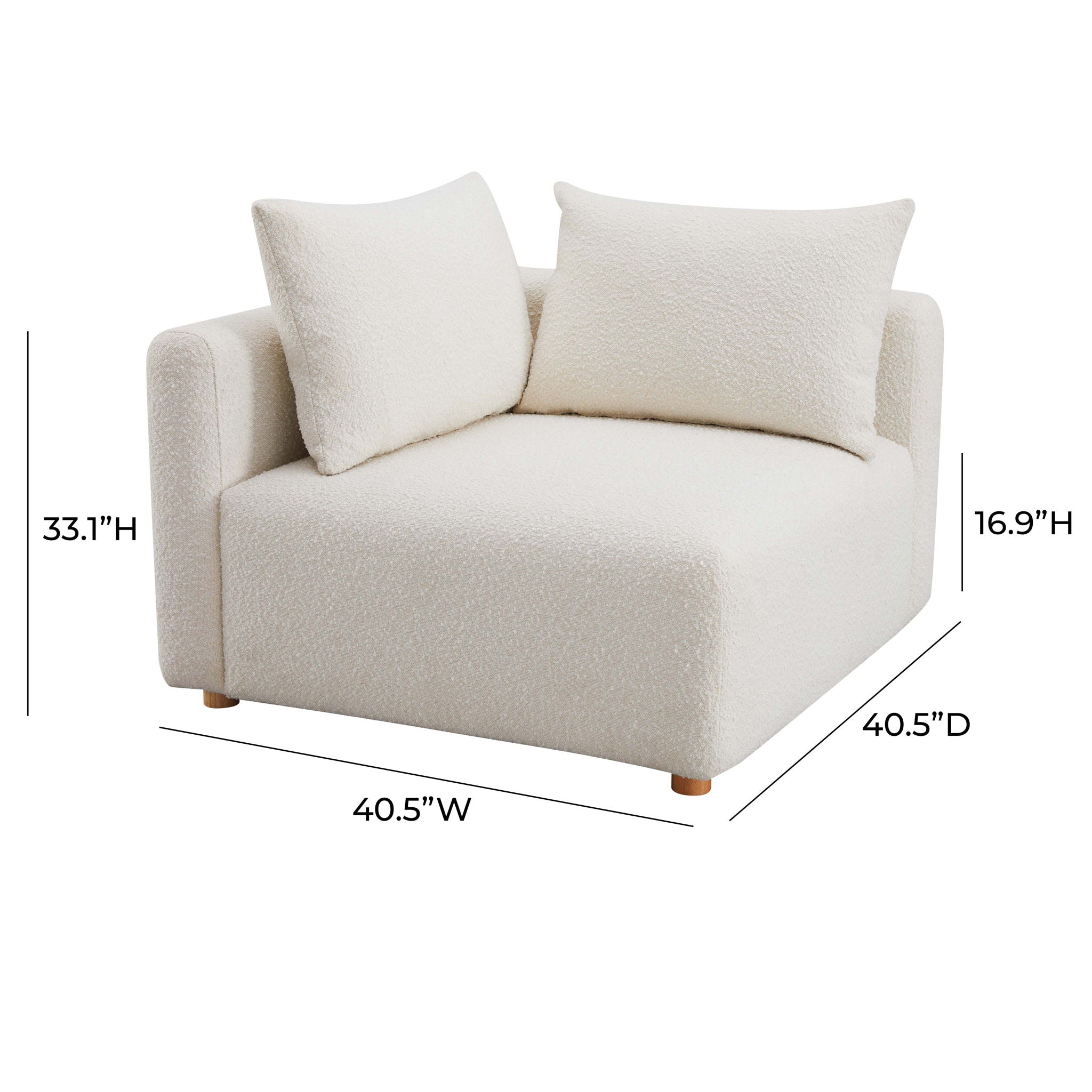 Hangover - Boucle Modular Corner Chair - Cream