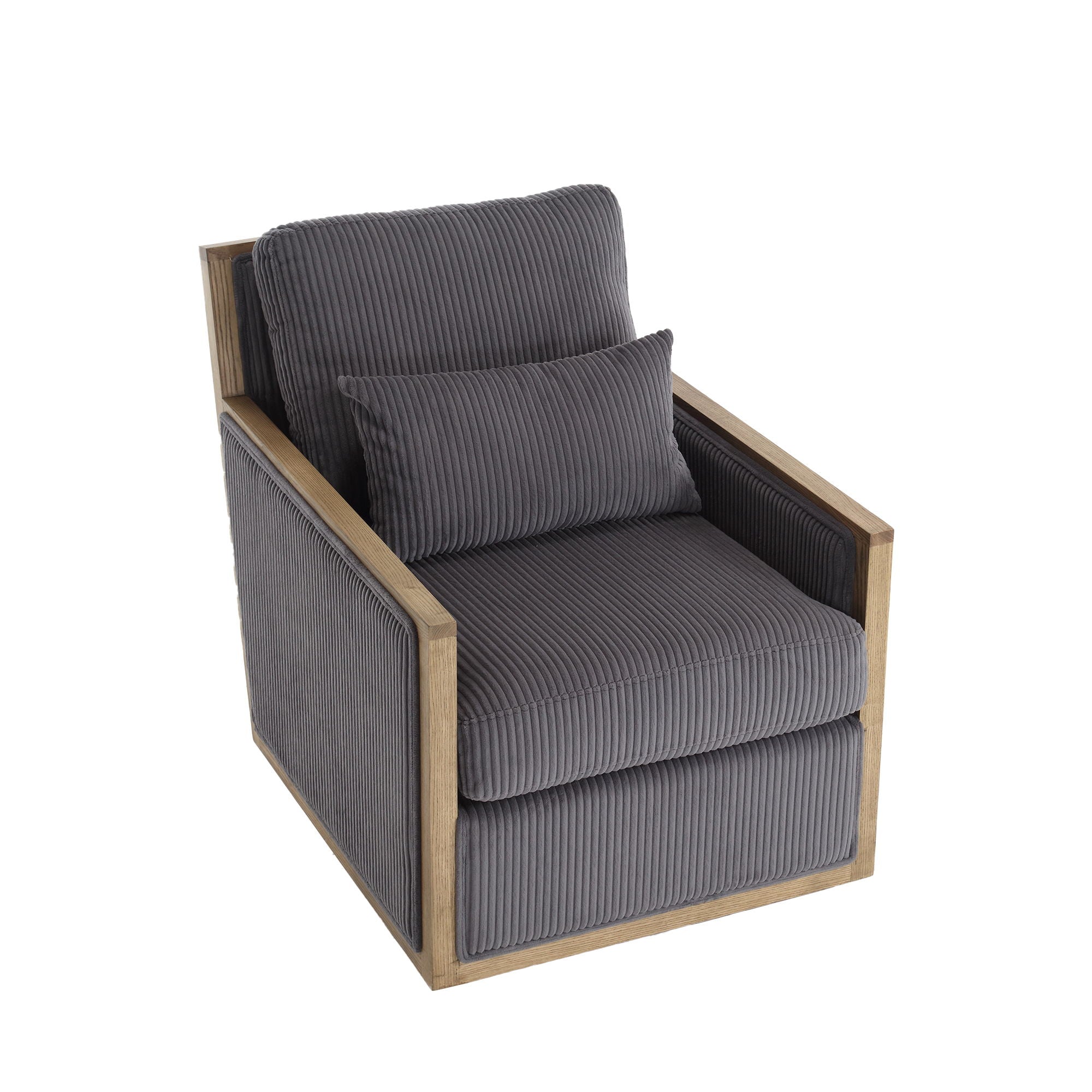 Comfy Accent Barrel Chair, 360 Degree Swivel