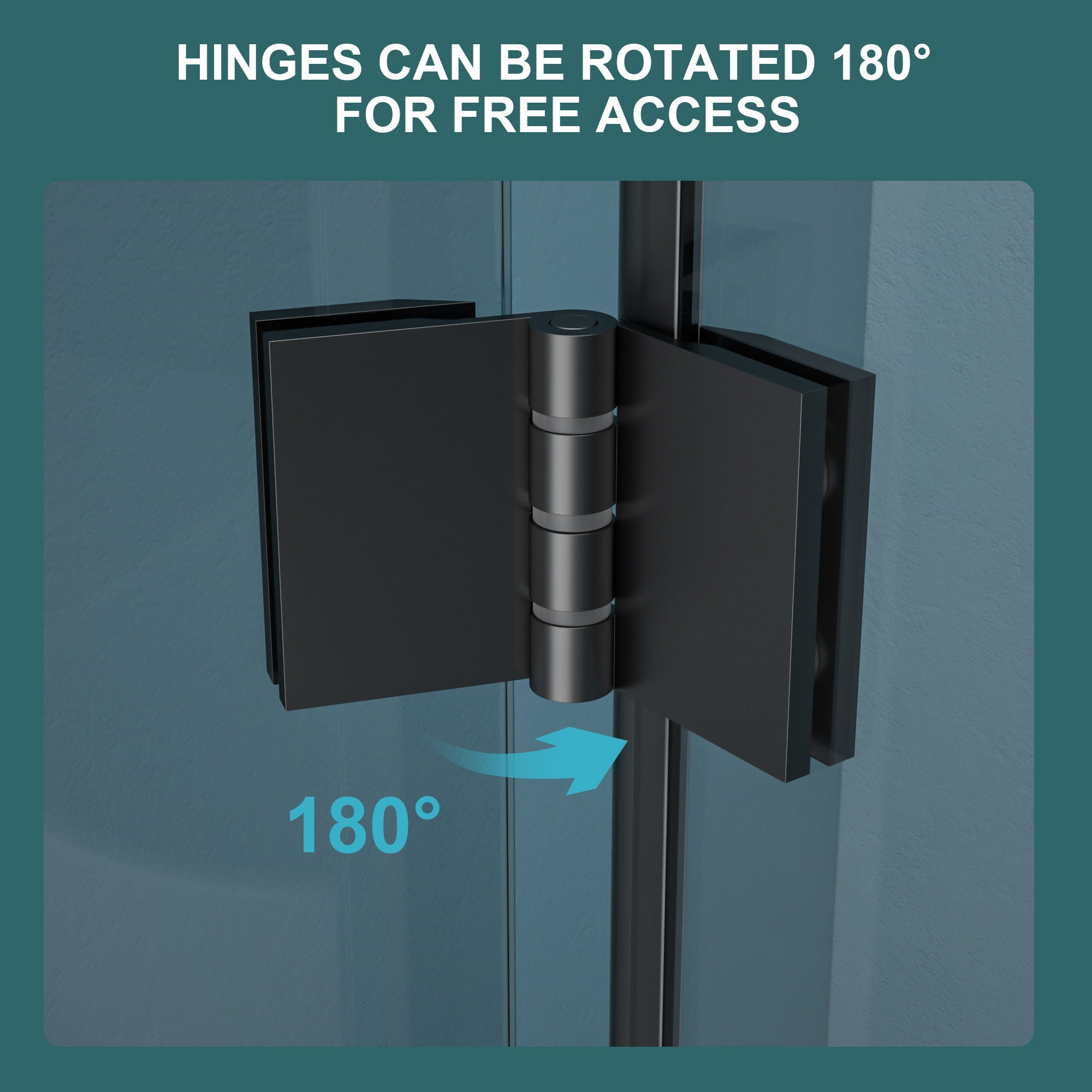 Fold Frameless Shower Door With Tempered Glass