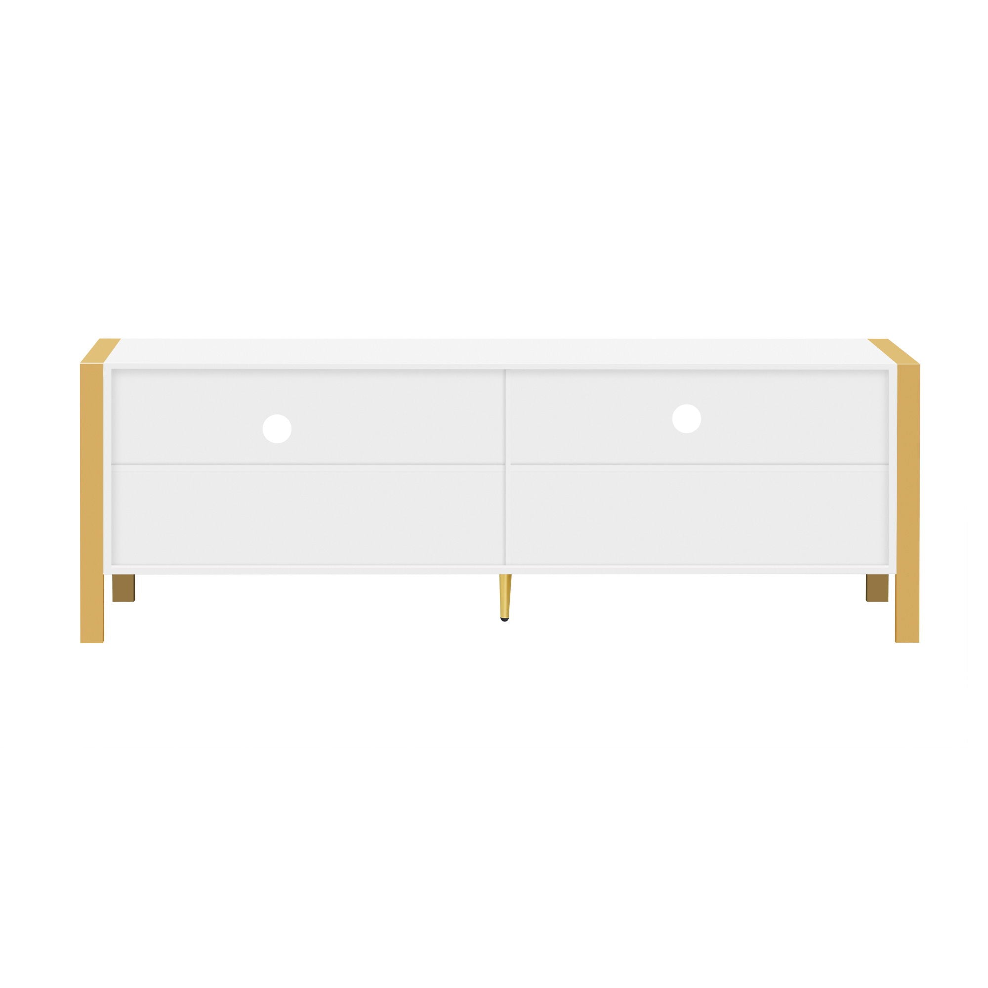 Modern Minimalist TV Stand With 2 Spacious Cabinets