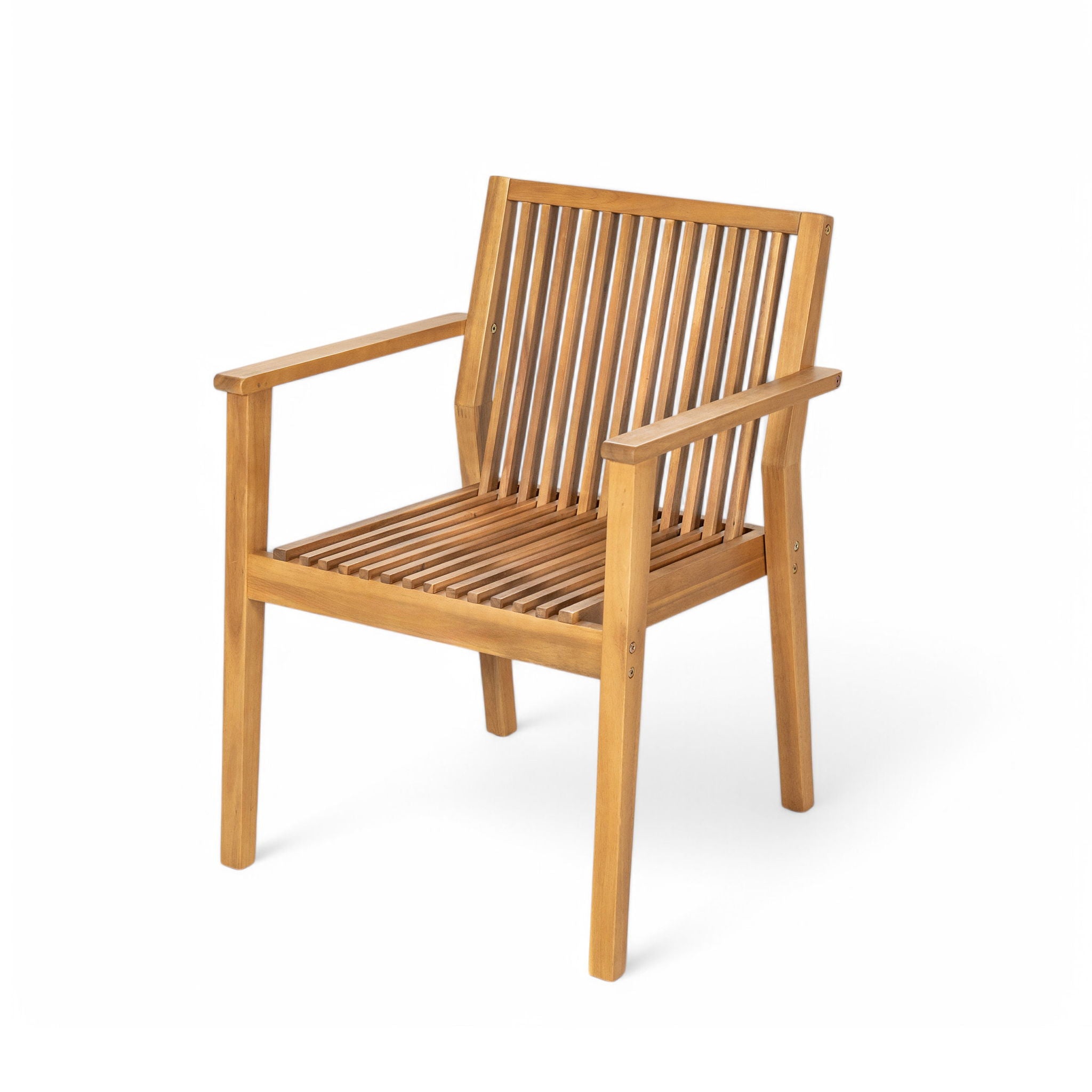 7 Piece Patio Furniture Set Acacia Wood Table And 6 Heavy Duty Cushioned Chairs