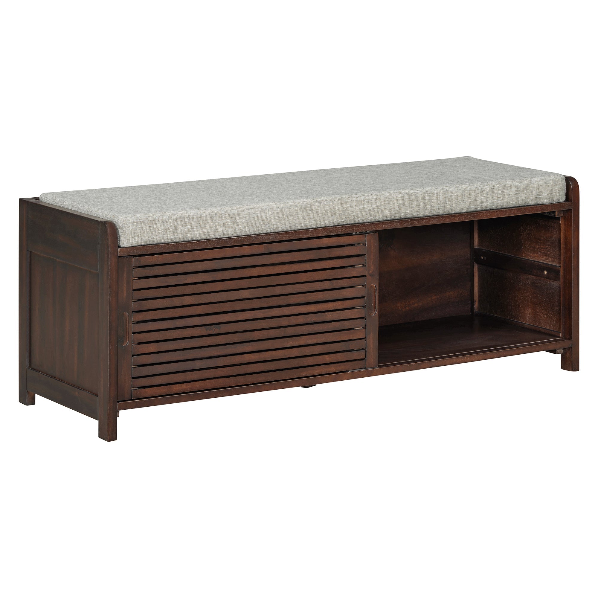 Shoe Bench with Storage and Cushion (Espresso) - Best Buy Furniture