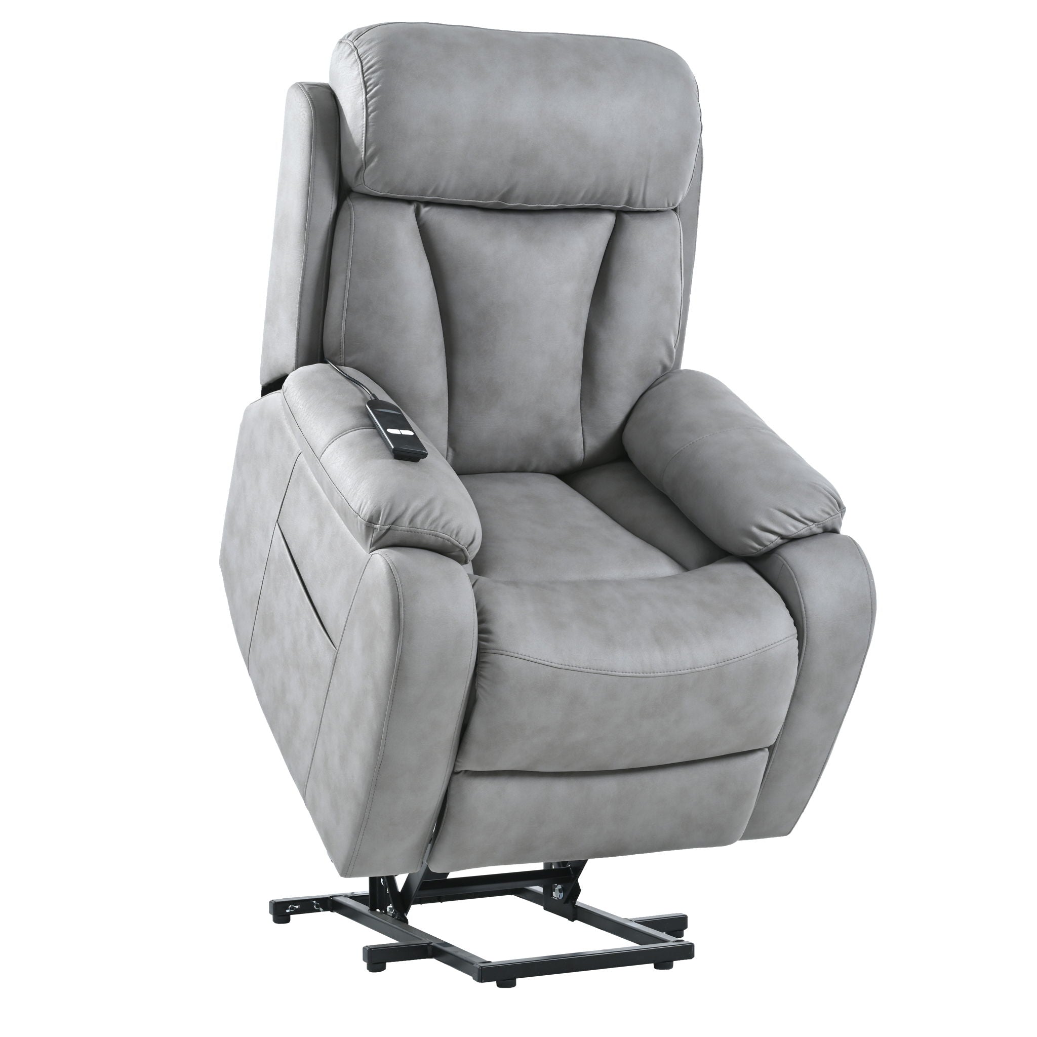 Electric Power Lift Recliner Chair, Fabric Recliner Chair, Home Theater Seating, Living Room Chair, Side Pocket, Remote Control - Light Gray - Best Buy Furniture