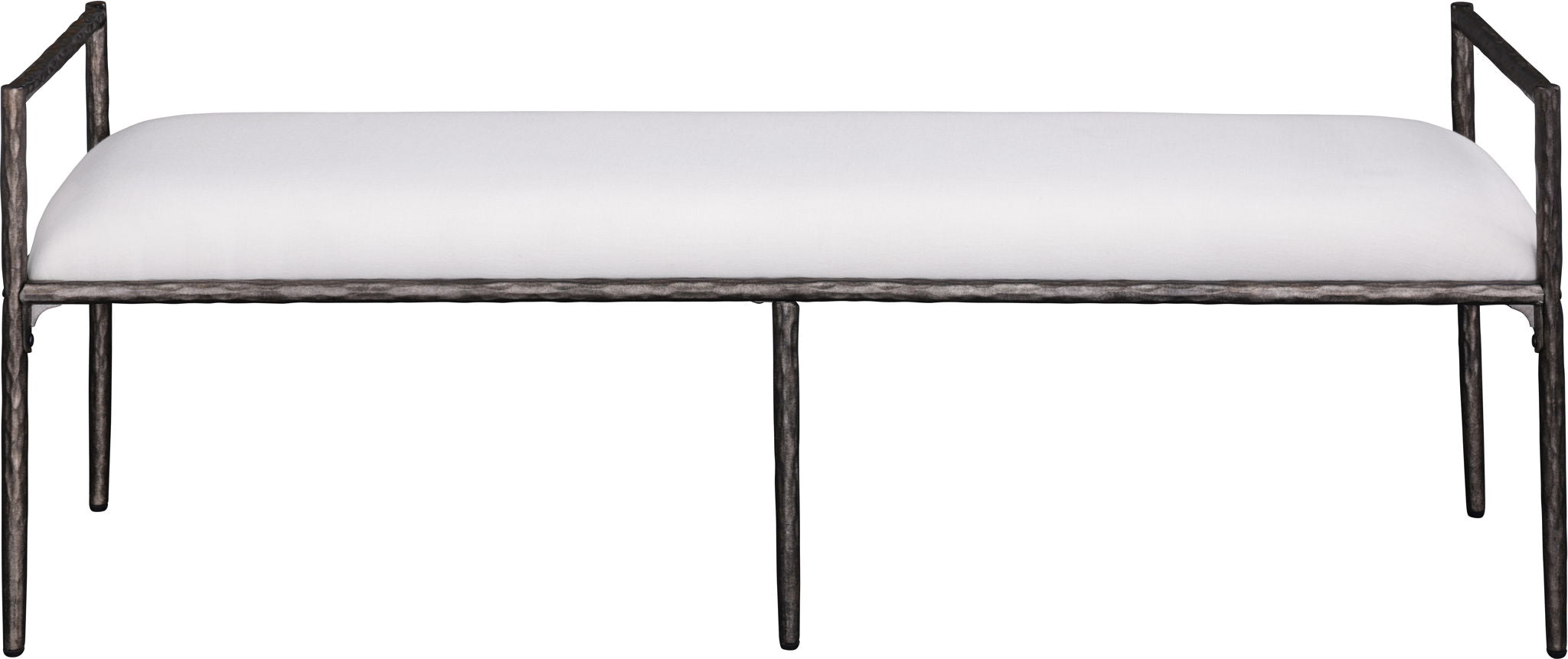 Axis - Linen Textured Cream Fabric Upholstered Bench