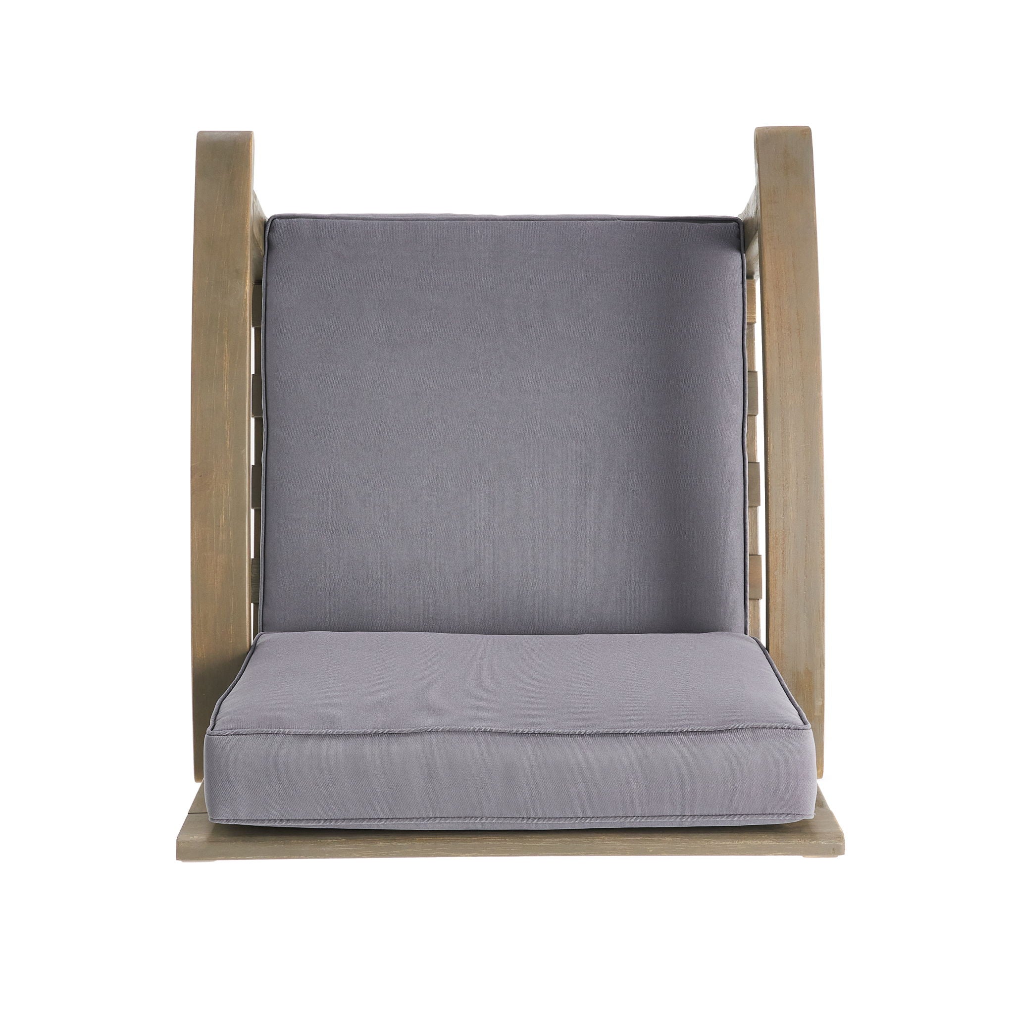 Peyton Club Chair Outdoor Seating Dark Gray Acacia Wood 32.25 X 28.00 X 31.25"