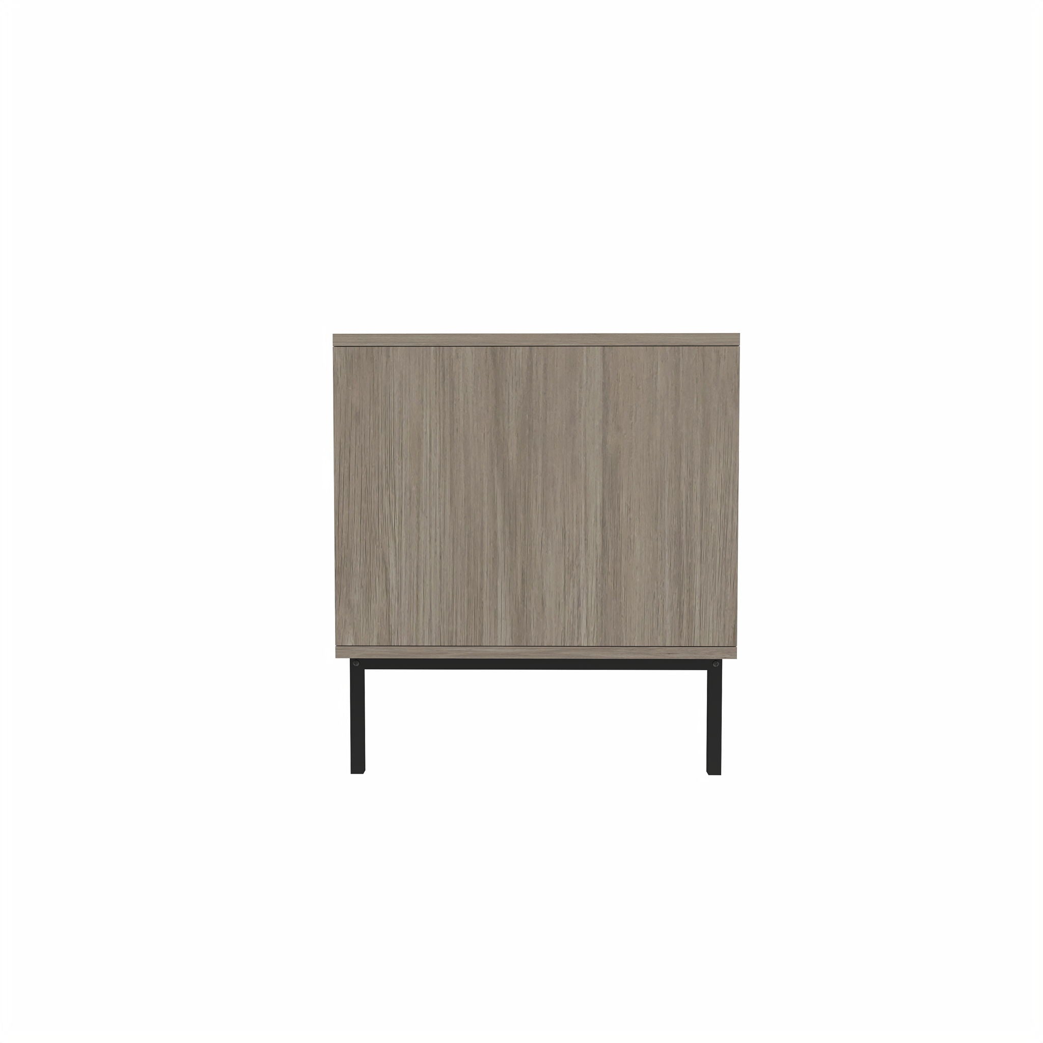 Elegant Veener Weaving Design Coffee Table With 4 Sliding Doors - Natural Wood