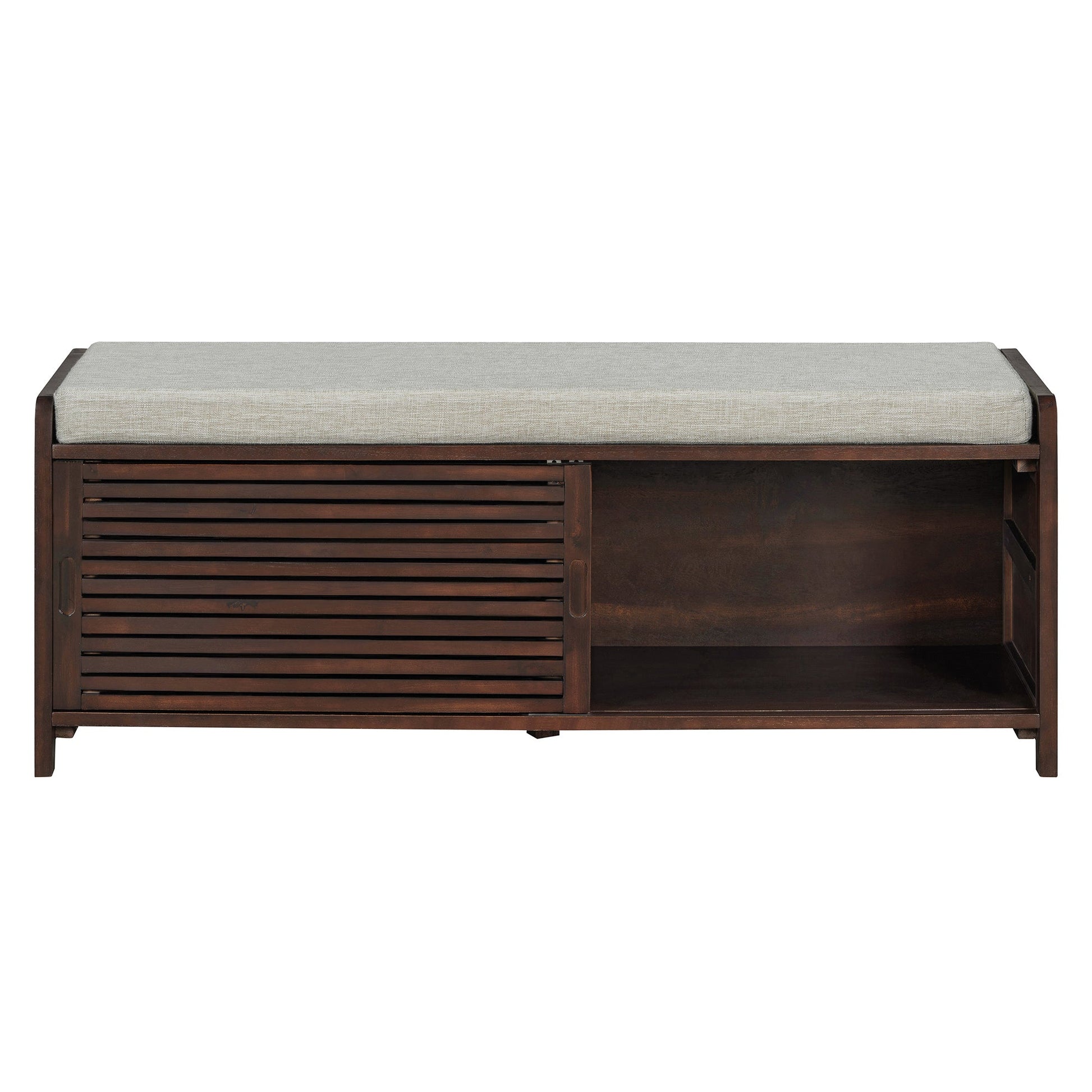 Shoe Bench with Storage and Cushion (Espresso) - Best Buy Furniture
