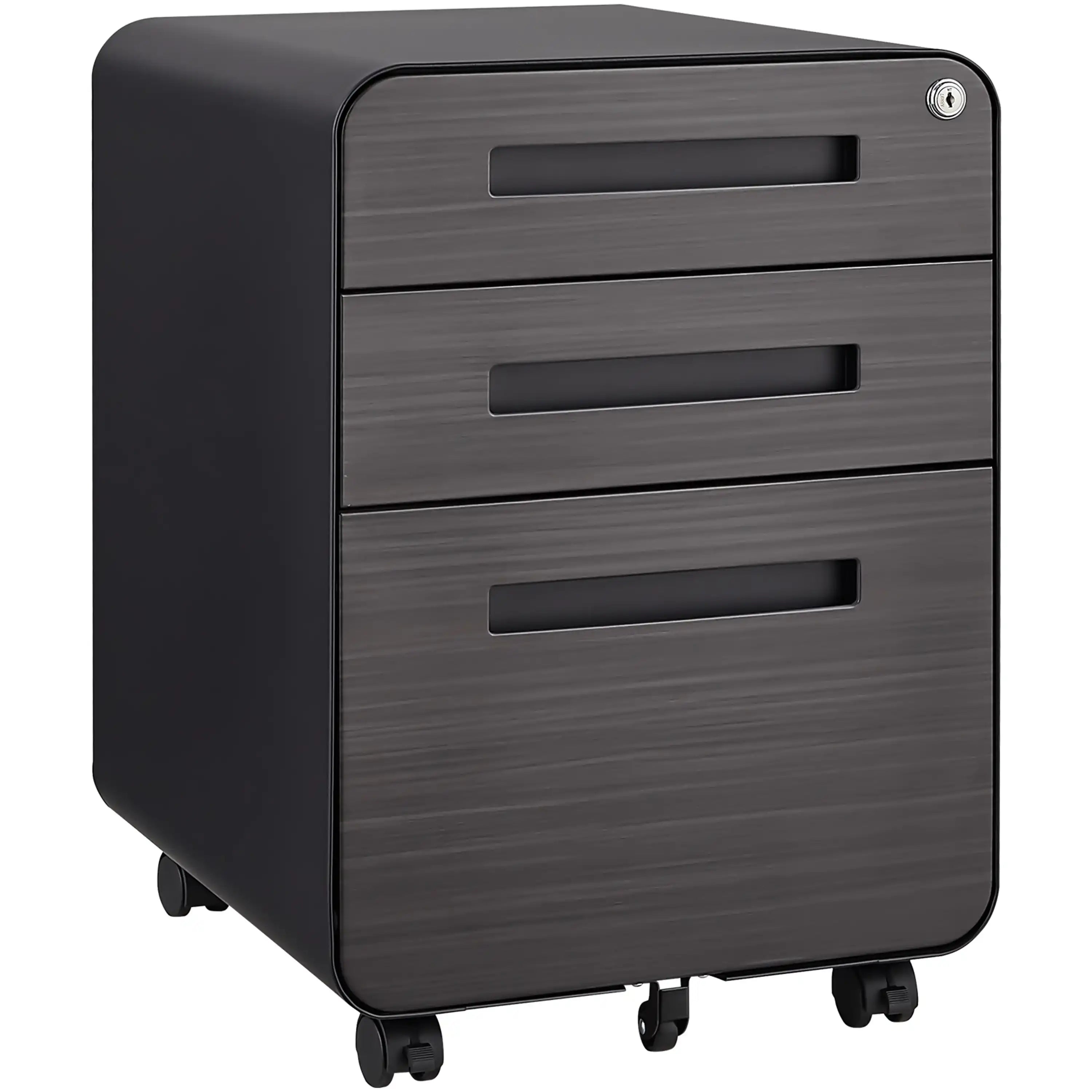 3 Drawer Mobile File Cabinet Under Desk Office