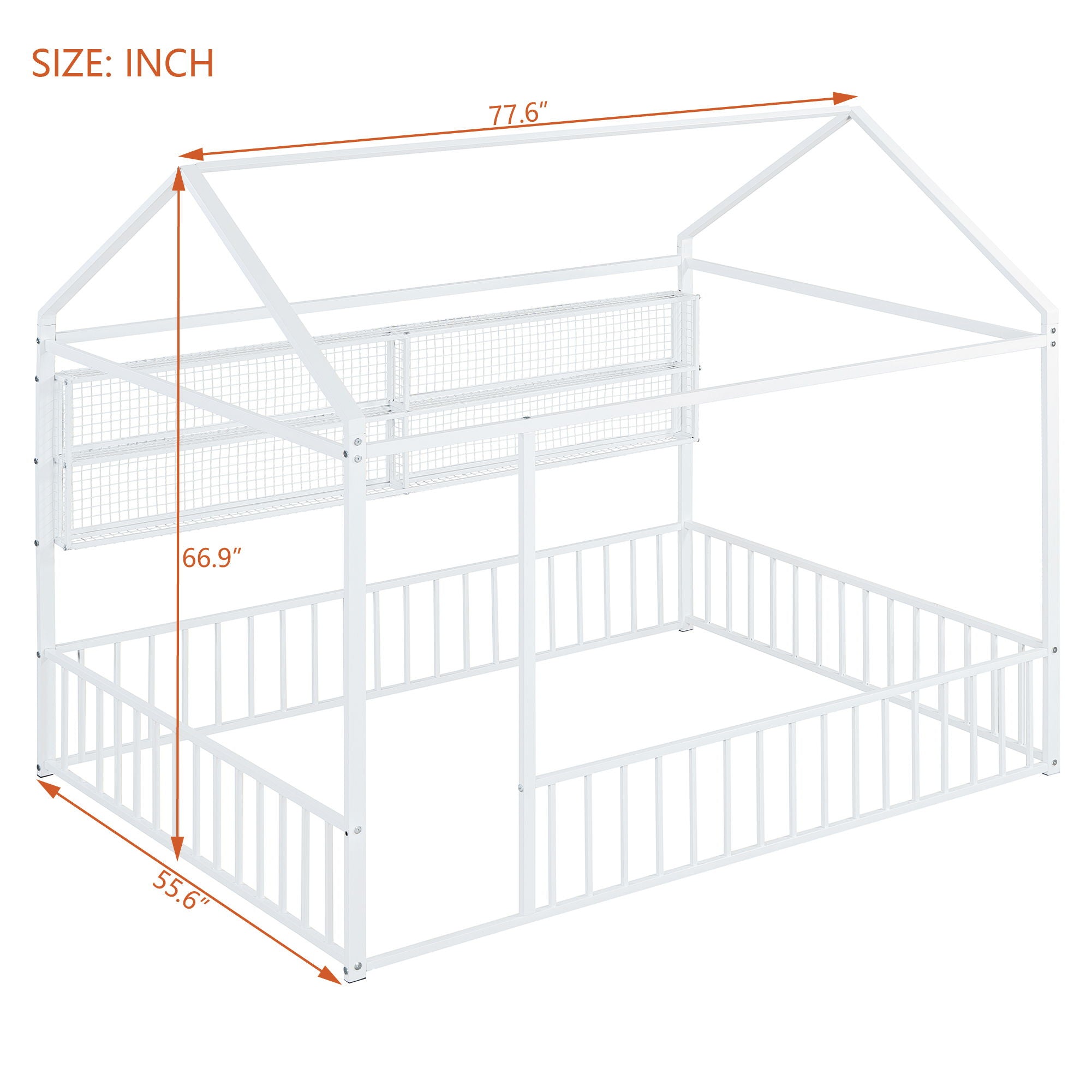 House Frame With Fence And Shelves