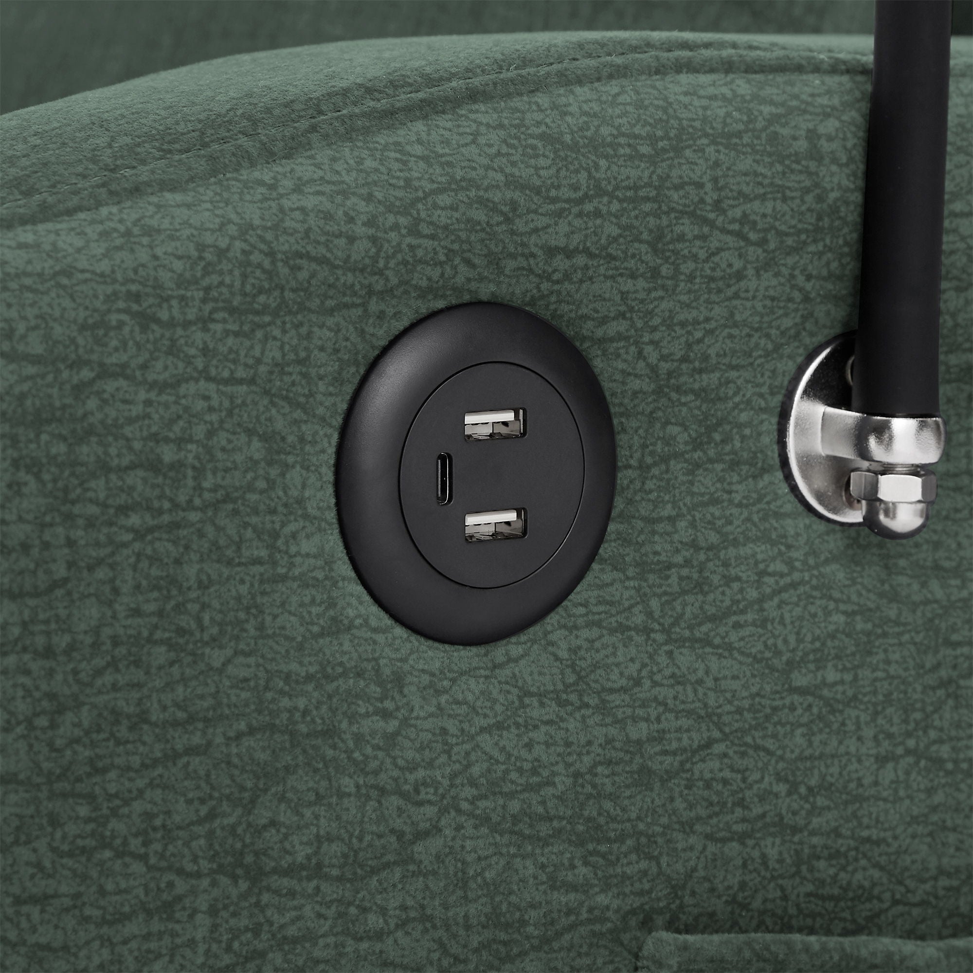 Convertible Sofa Bed Loveseat Sofa With Three USB Ports, Two Side Pockets, Two Cup Holders And 360° swivel Phone Holder For Living Room