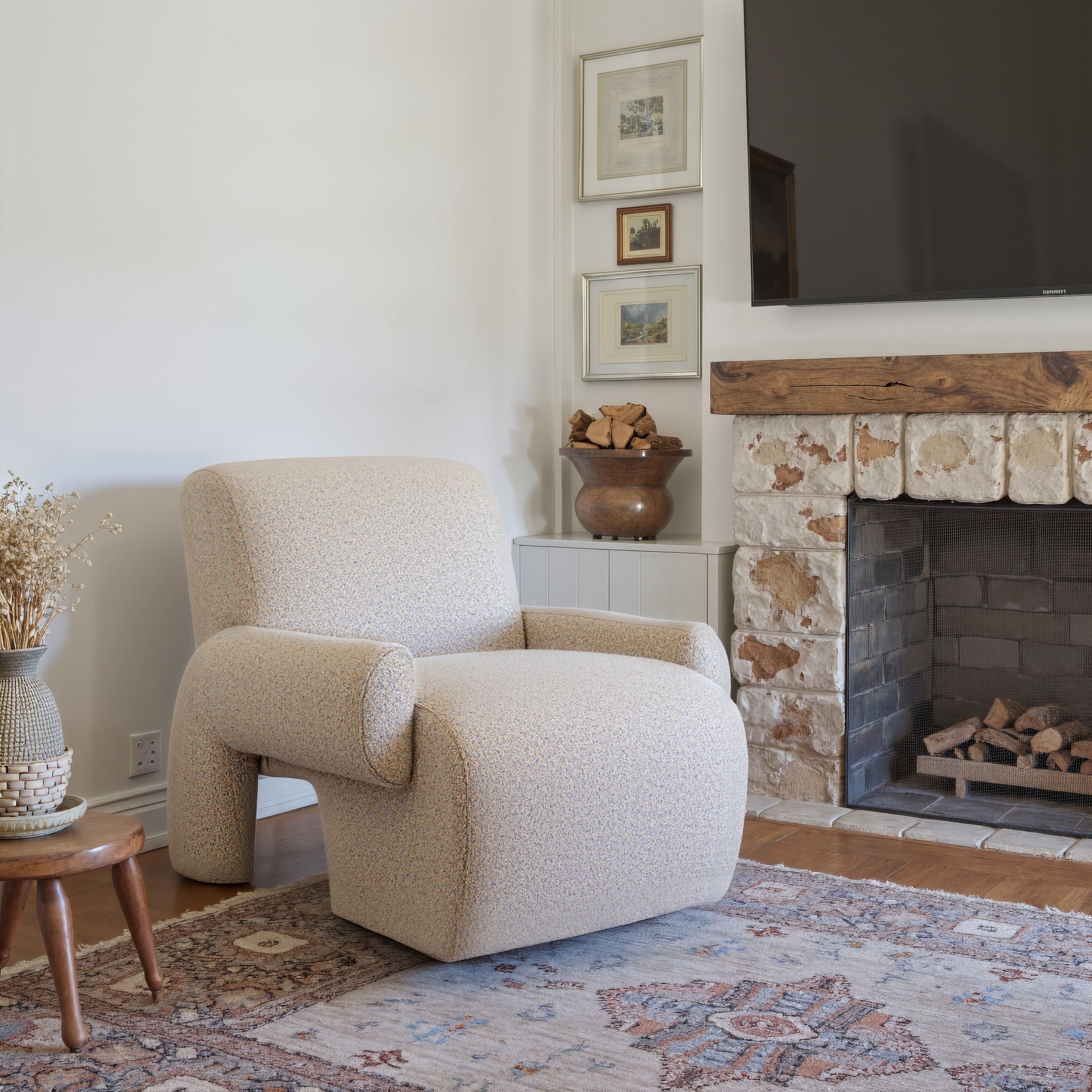 Rura - Accent Chair - Heathered Beige