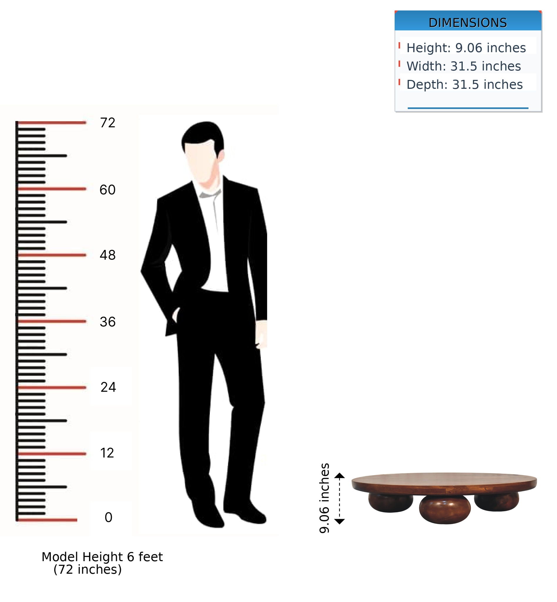Central Ball Table - Chestnut