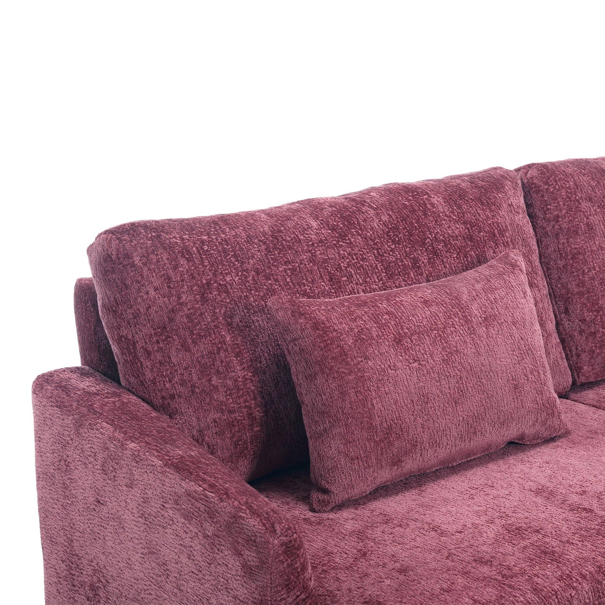 Mid Century Modern Chenille Fabric Loveseat Sofa, 2 Seat Upholstered Couch