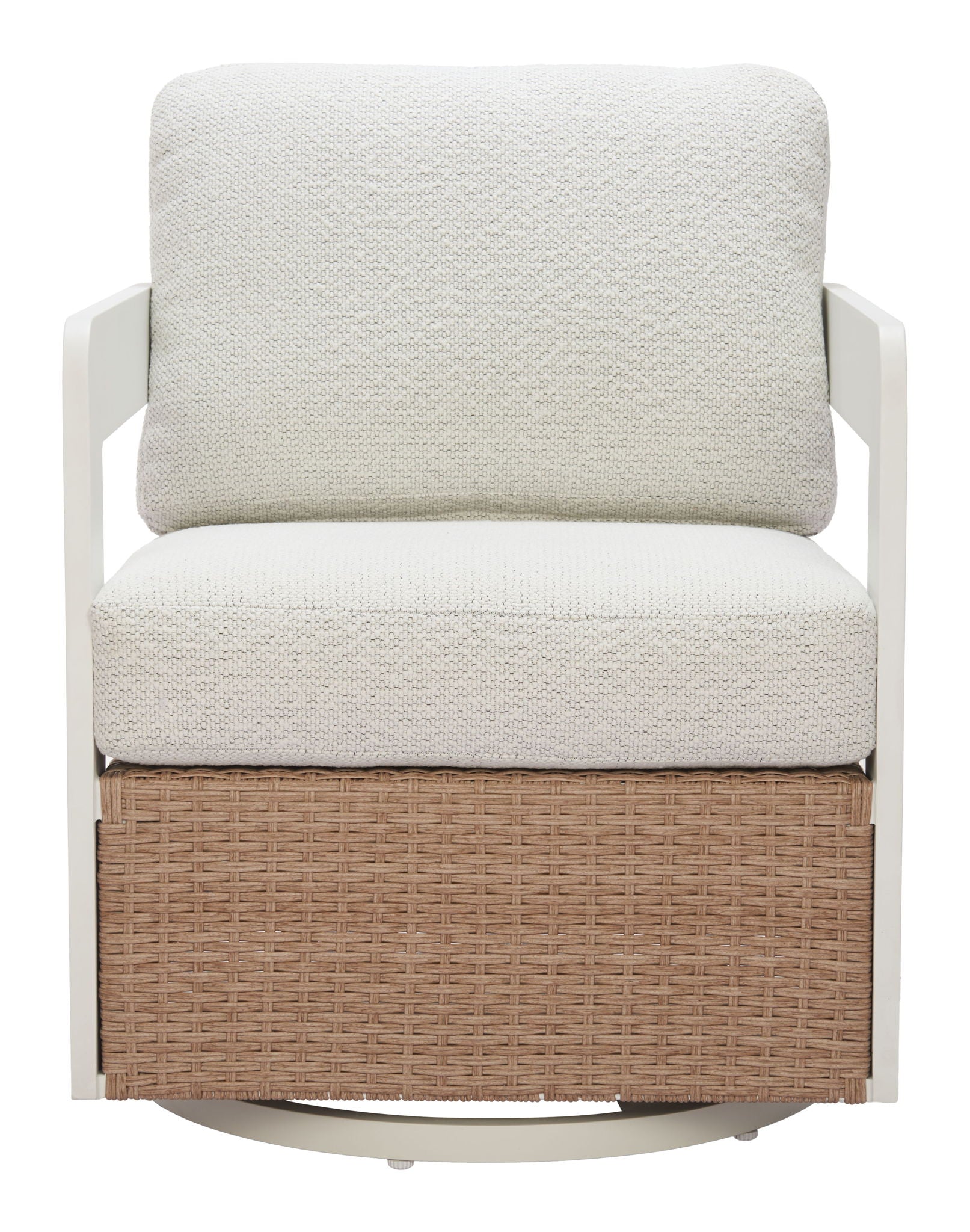 Gelo - Outdoor Swivel Chair - White & Brown