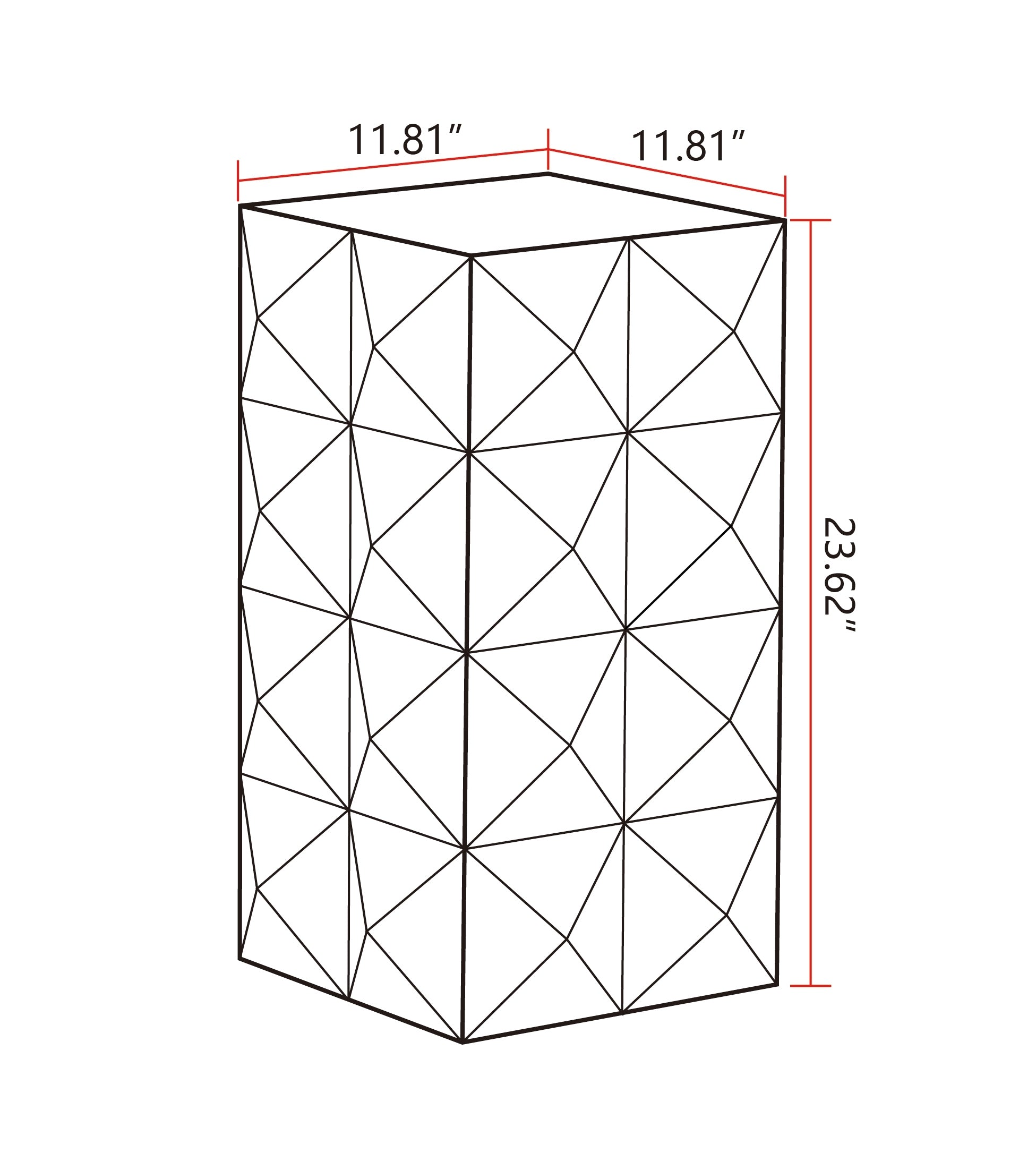 23.62" Height Three-Dimensional Embossed Pattern Wooden Nightstand