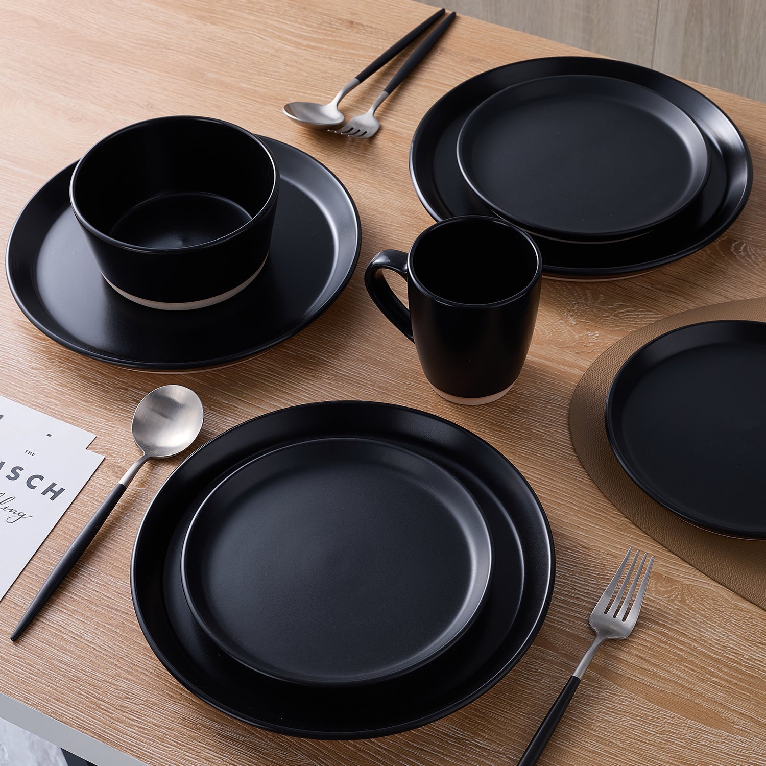 Jules Stoneware Dinnerware Set - Black
