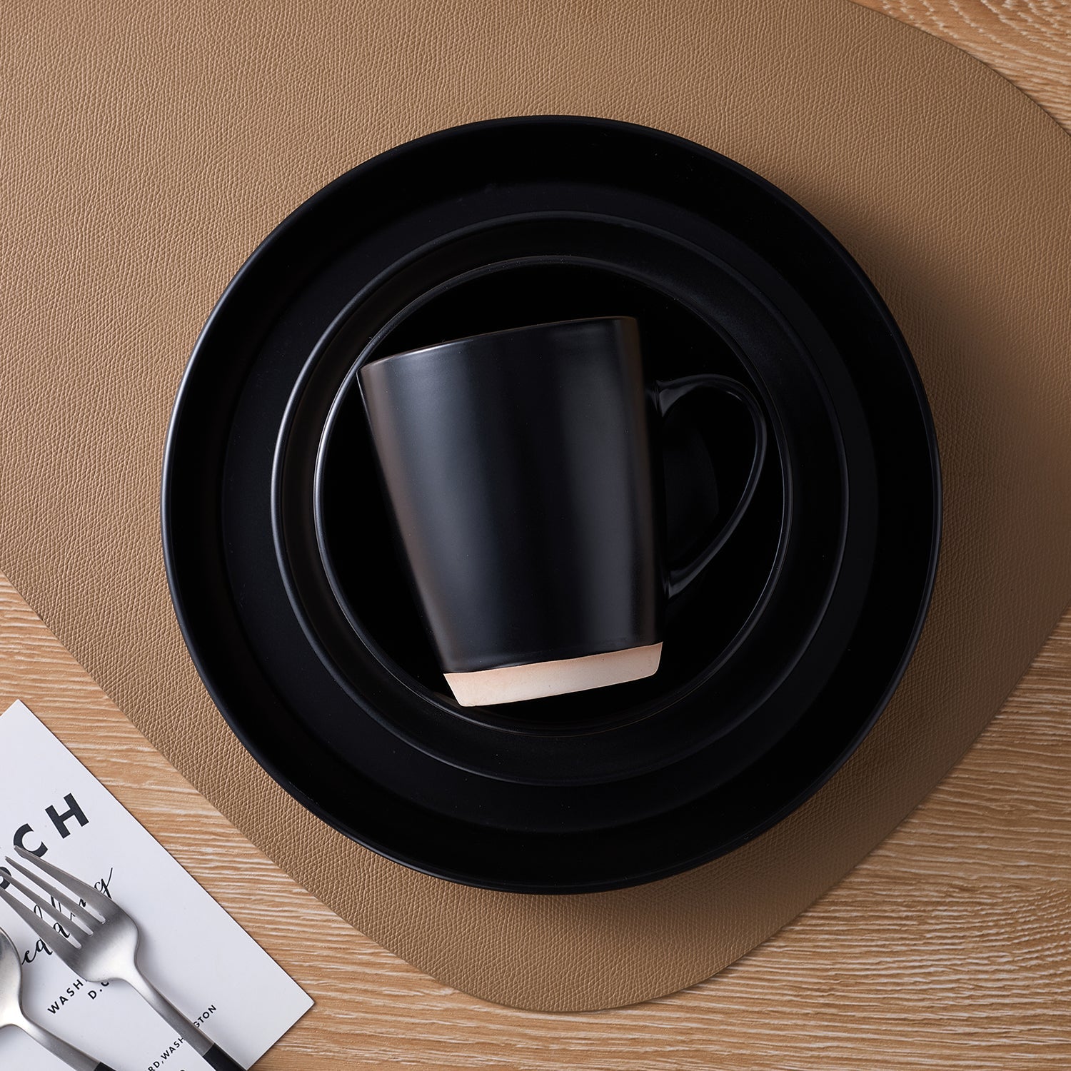 Jules Stoneware Dinnerware Set - Black