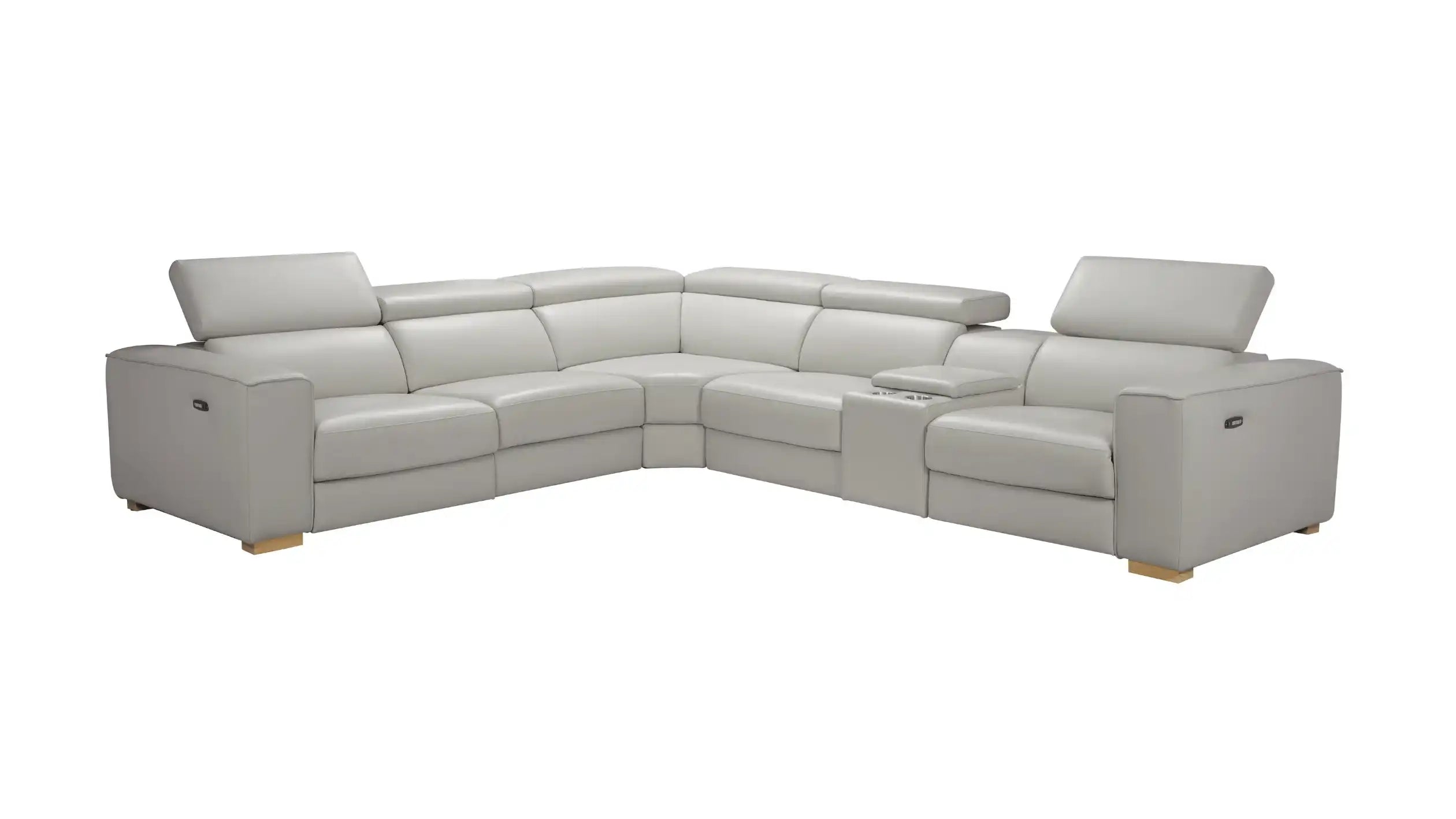 Salvador Grey 6Pc Motion Sectional | Modern Leather Sectional