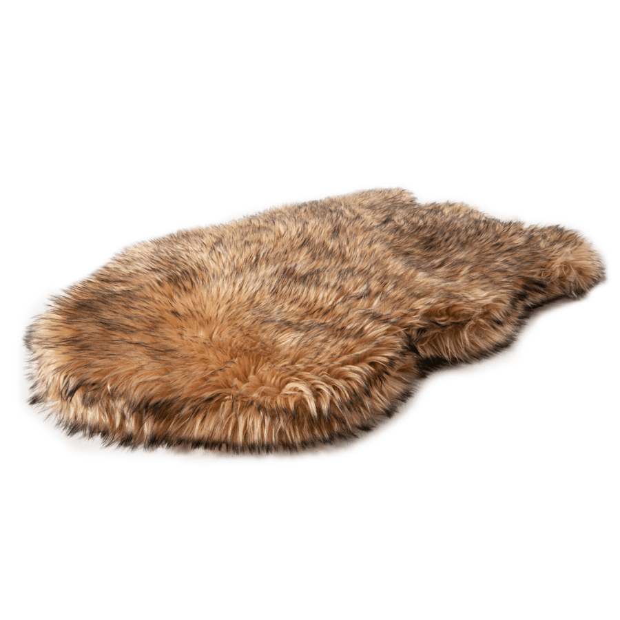 PupRug Faux Fur Orthopedic Dog Bed - Curve Sable Tan