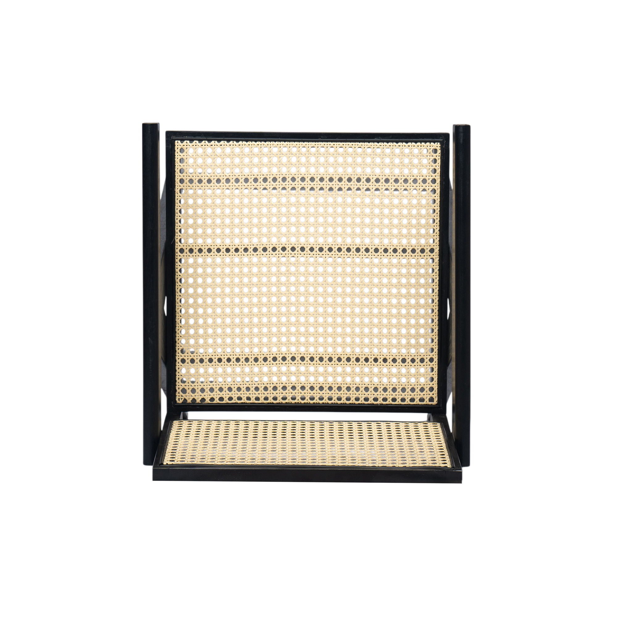 Modern Minimalist Bar Stool With Cane Seat - Black / Natural - Best Buy Furniture