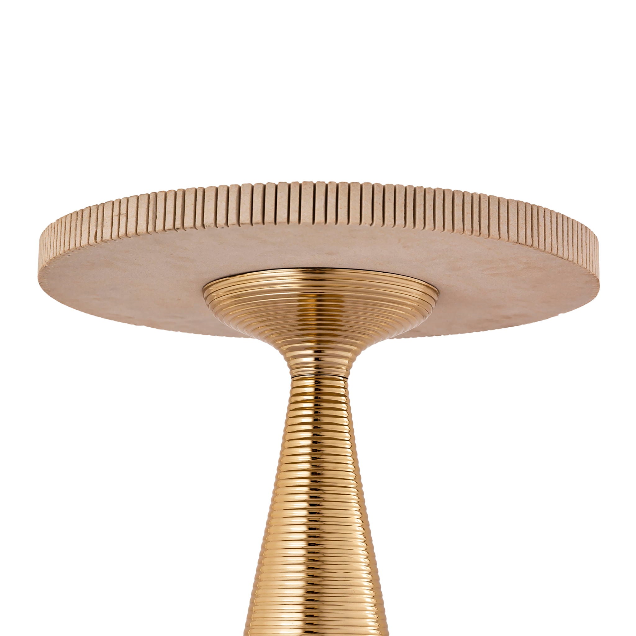 Celeste - Ribbed Side Table - Beige