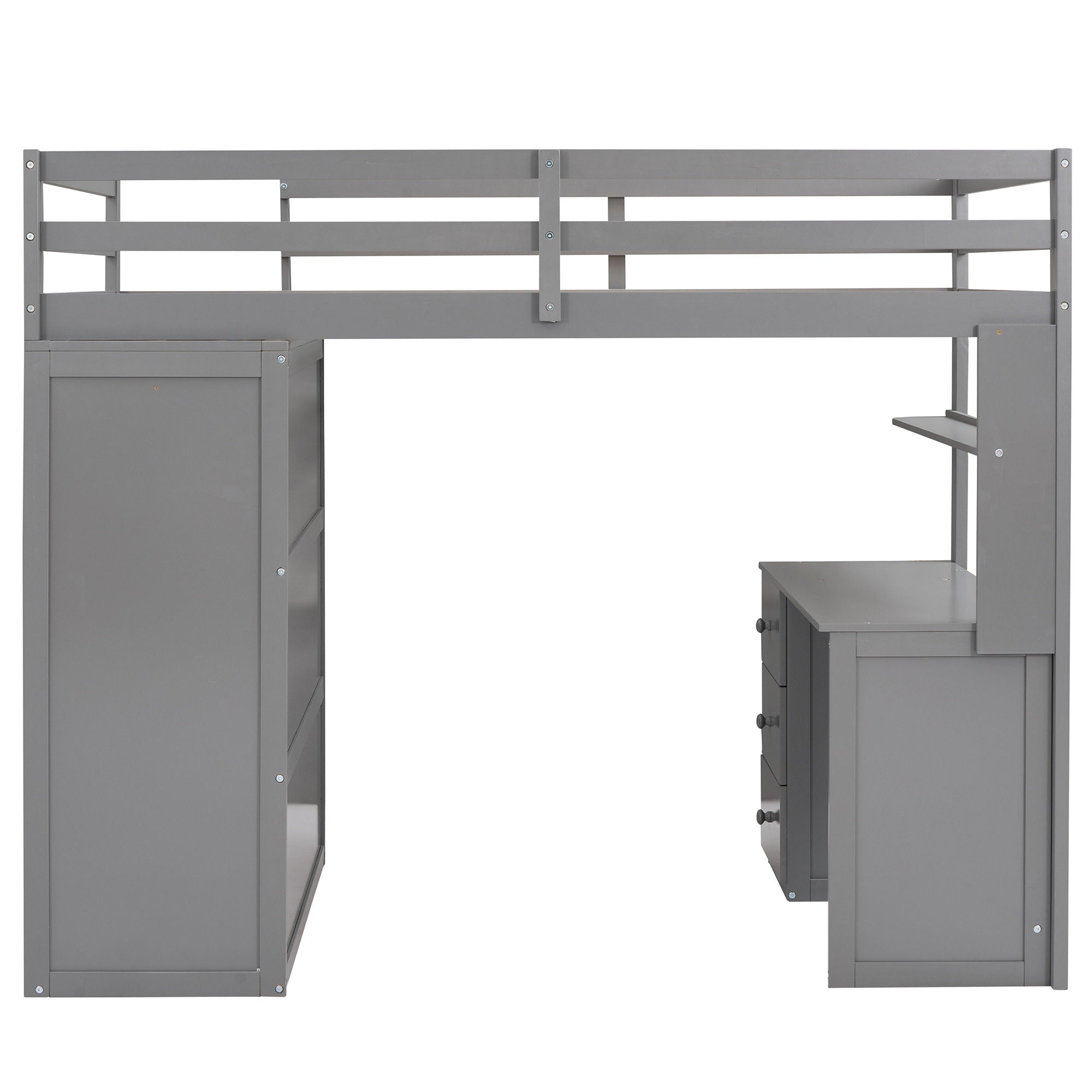 Loft Bed With Drawers, Desk, And Wardrobe
