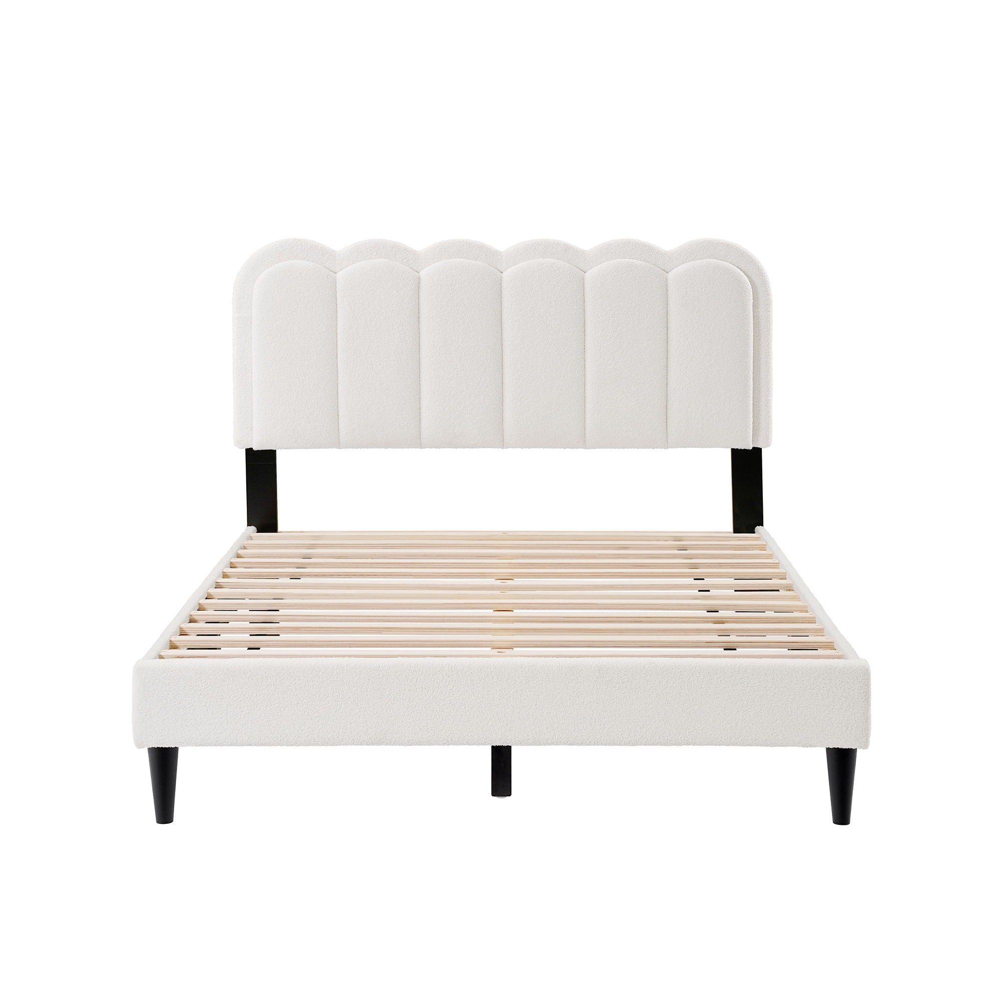 Lambswool Petal Headboard Bed Frame