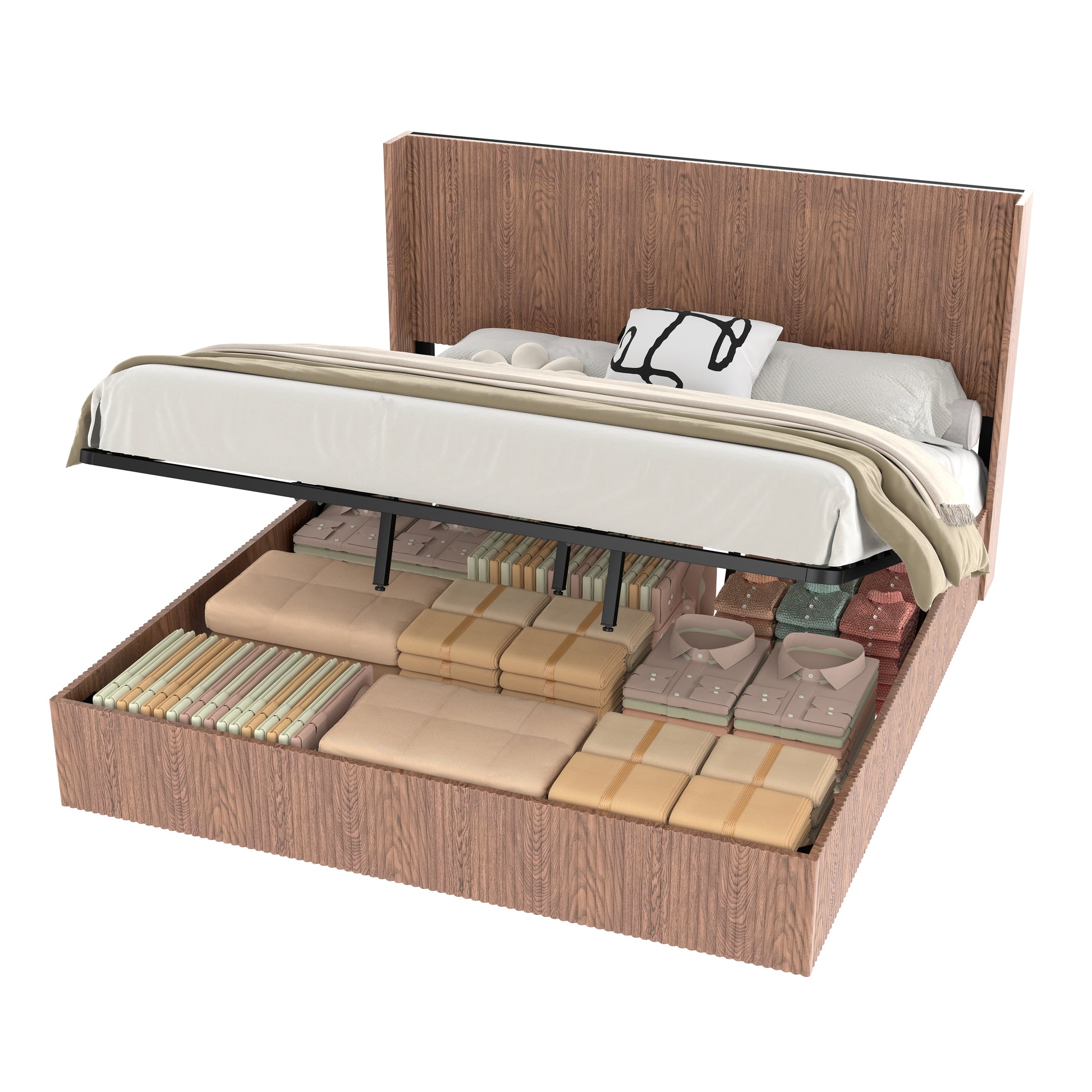 Luna Modern Platform Lift Storage Bed King - Best Buy Furniture