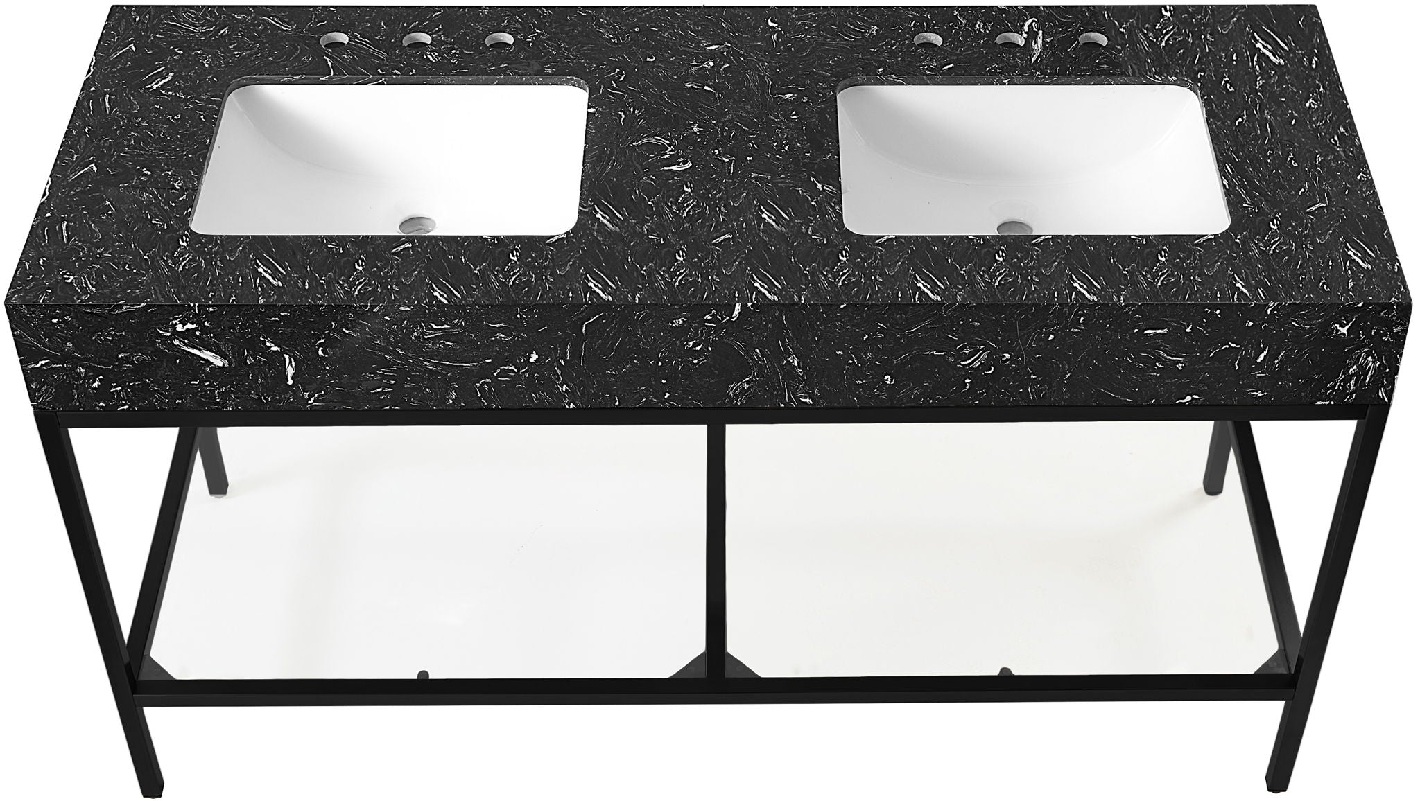 Marmo - Engineered Marble Bathroom Vanity With Black Base