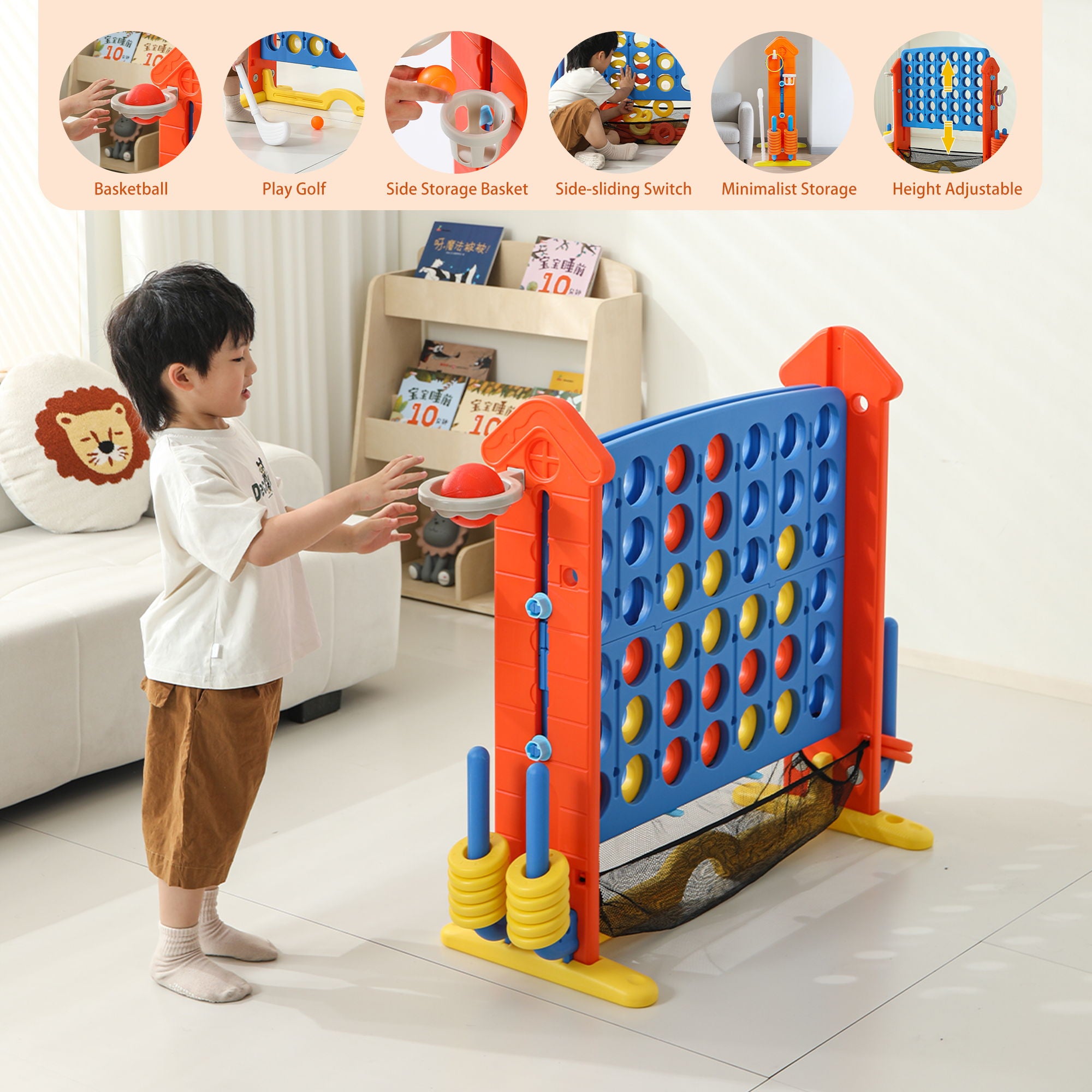 4 To Score Giant Game Set With Mesh Bag & Jumbo Connect 4