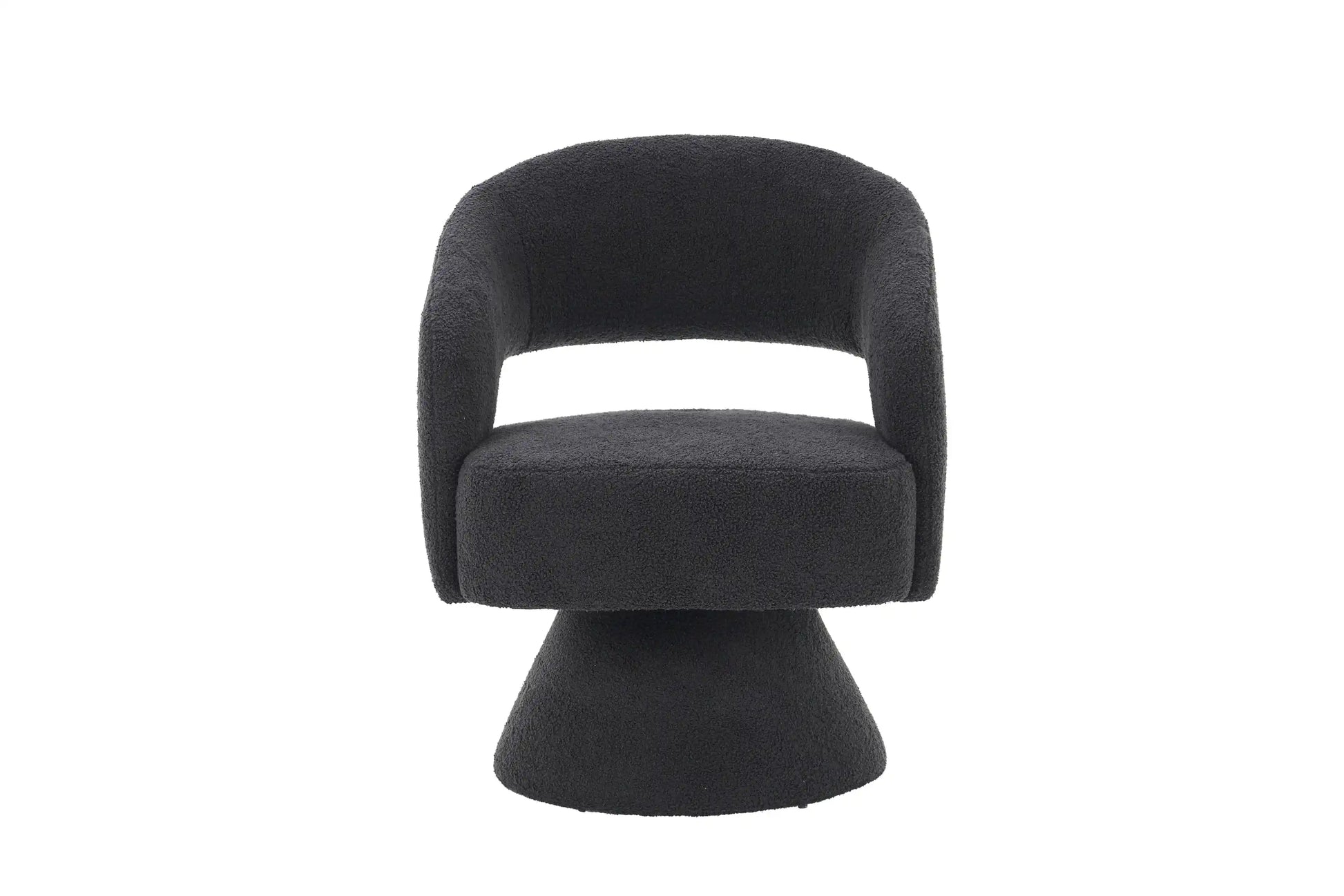 Swivel Accent Chair Armchair, Round Barrel Chair in Fabric for Living Room Bedroom,Grey Teddy - Best Buy Furniture