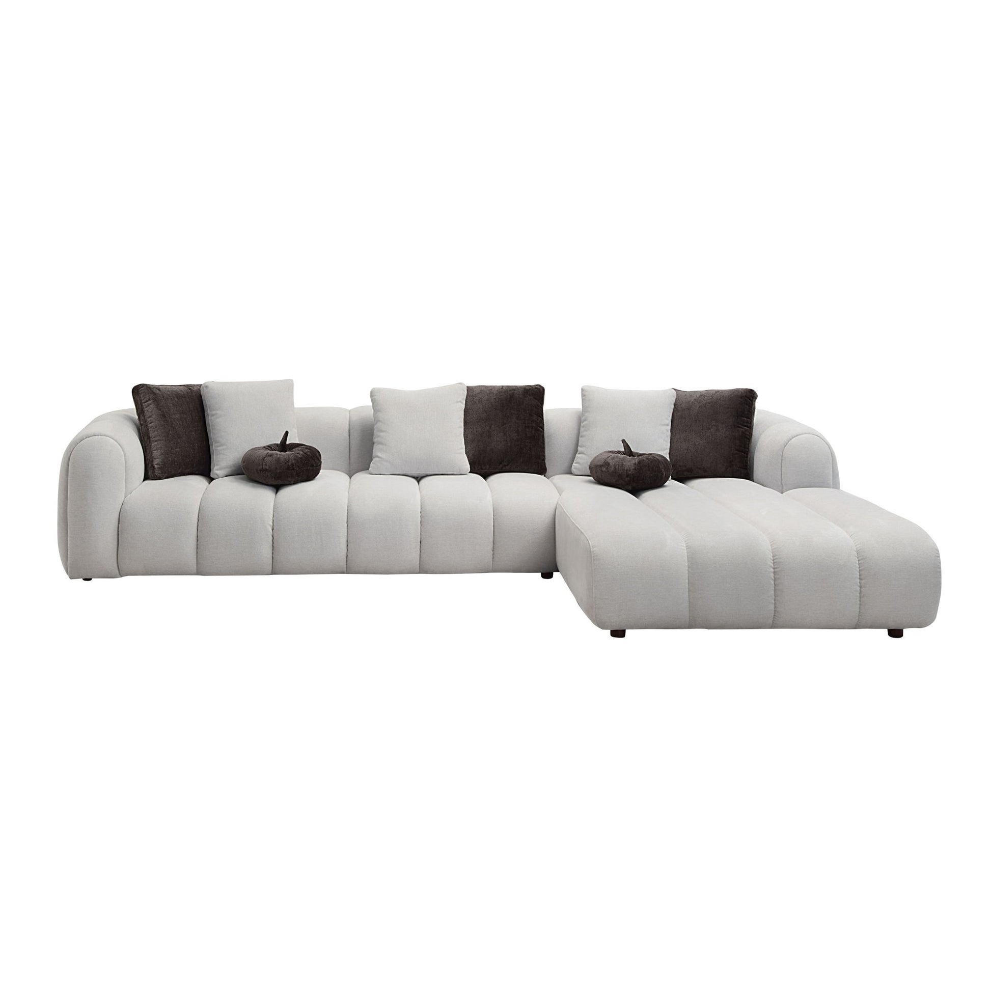 Manilla - Sectional Sofa With 8 Pillows - Ivory White - Best Buy Furniture