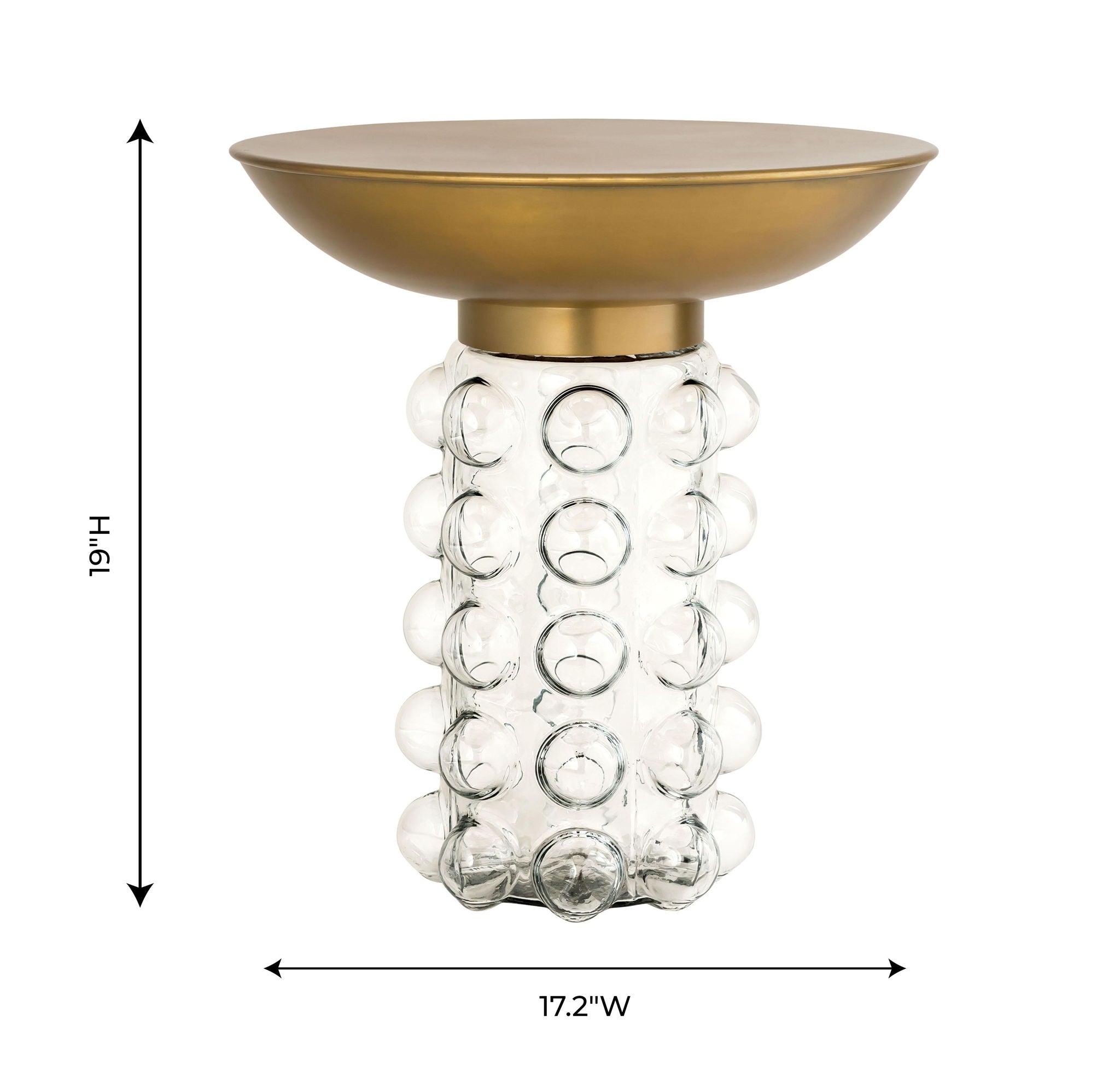 Bubble - Glass / Brass Side Table - Light Brown