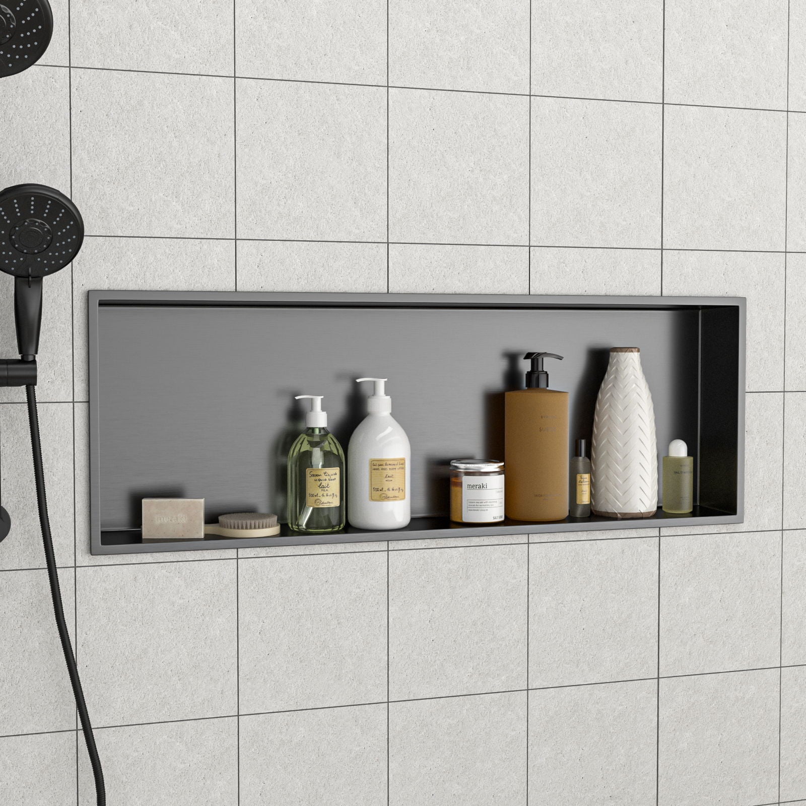 Stainless Steel Shower Niche With Seamless Design For Bathroom Storage