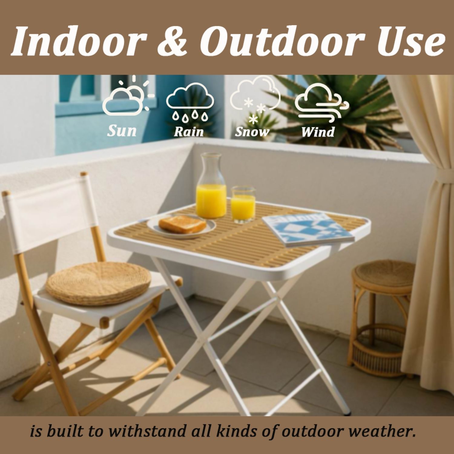 4 Piece Set Of Single Chairs With A Folding Square Table