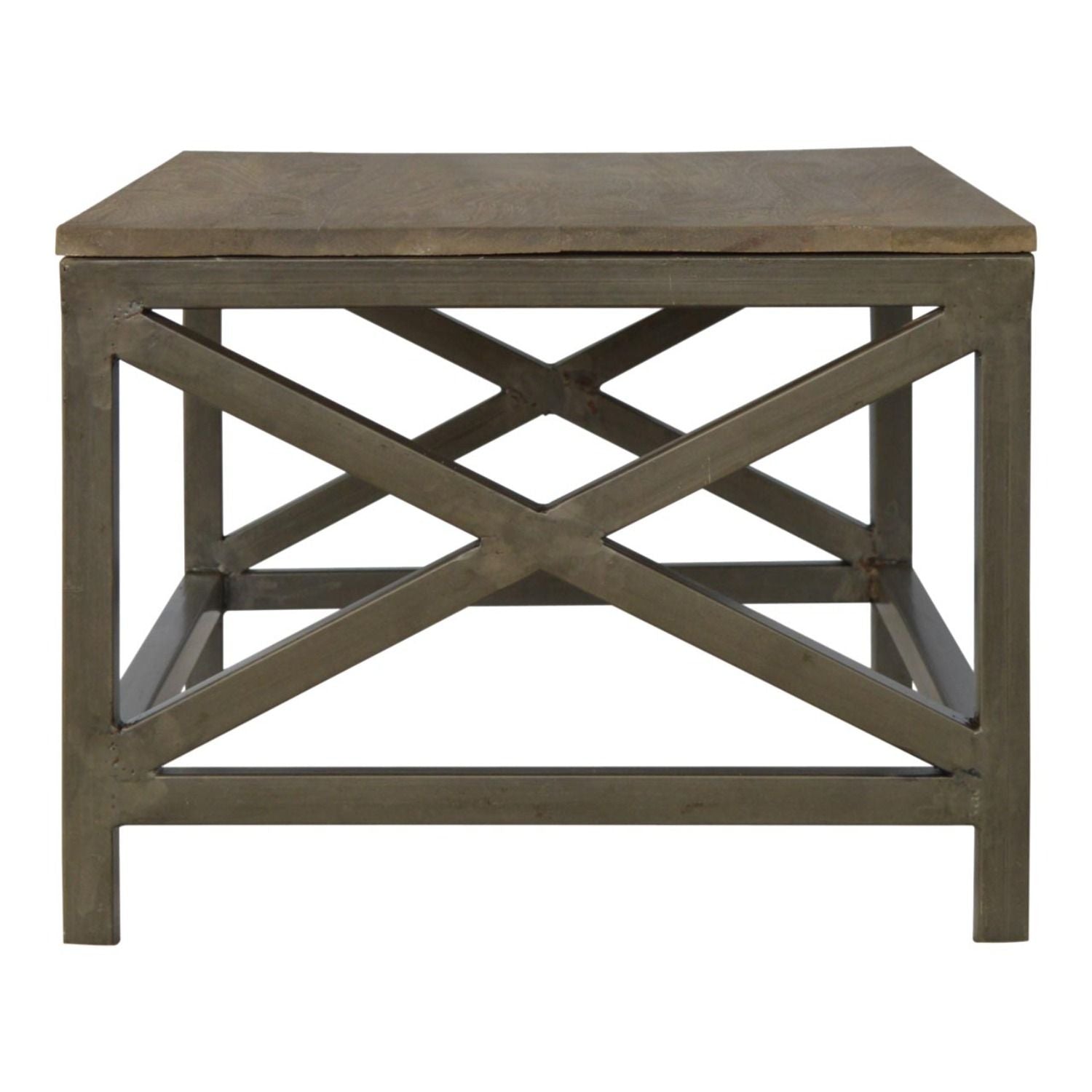 Industrial Cross Metal Coffee Table - Pewter - Best Buy Furniture