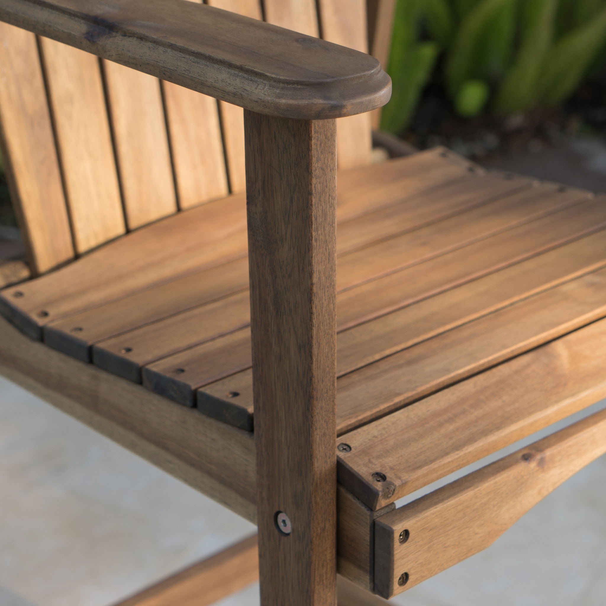 Outdoor Acacia Wood Adirondack Barstools (Set of 2)