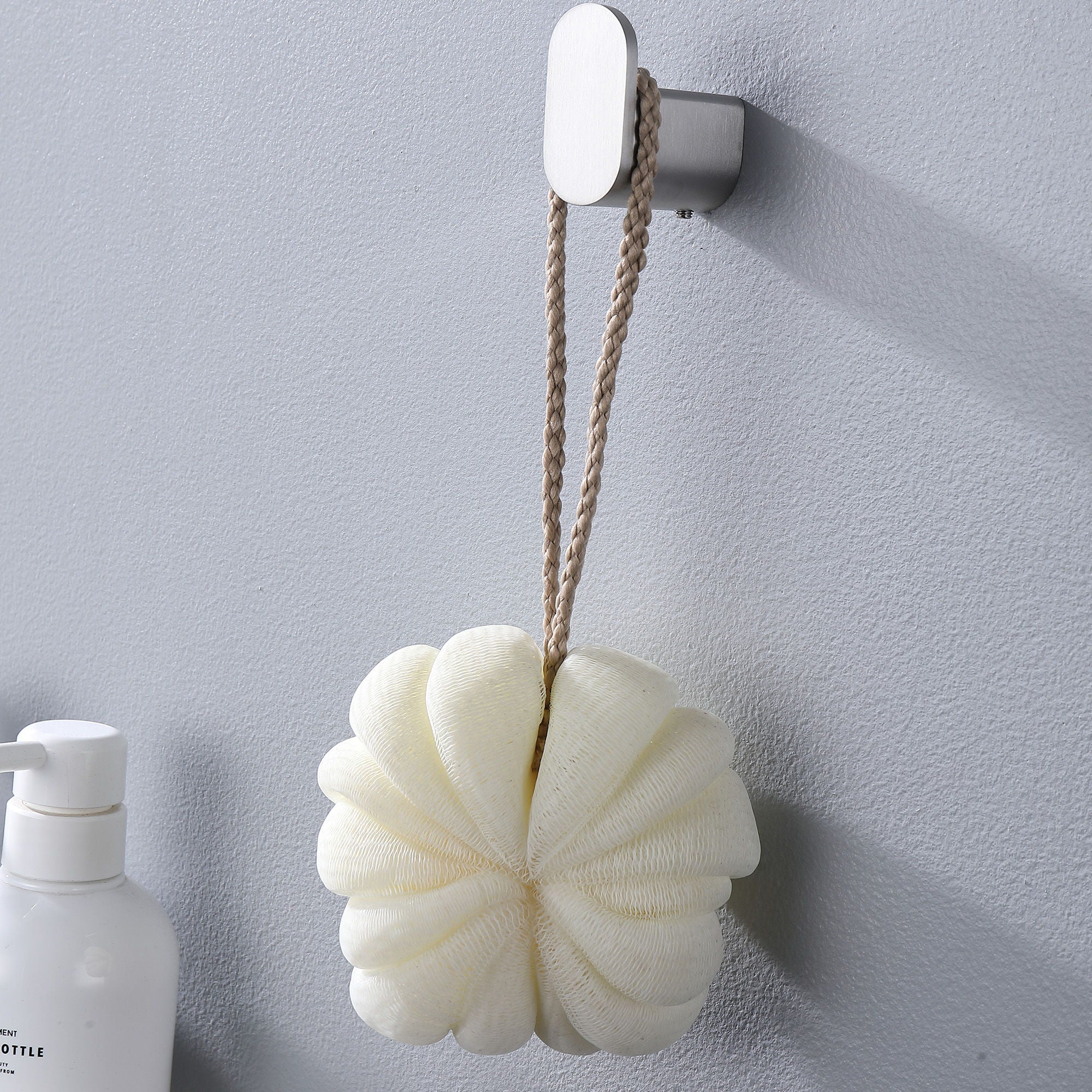 Modern Wall Mounted Bathroom Hardware Set With Robe Hook, Towel Rail, And Tissue Paper Holder - Brushed Nickel