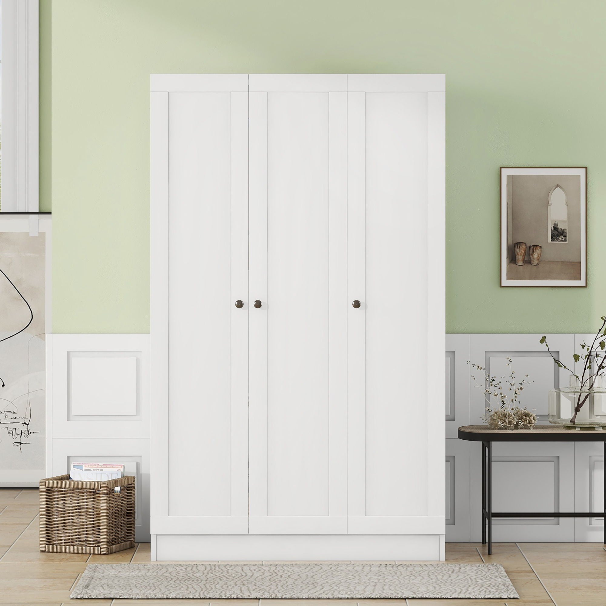 3 Door Shutter Wardrobe With Shelves