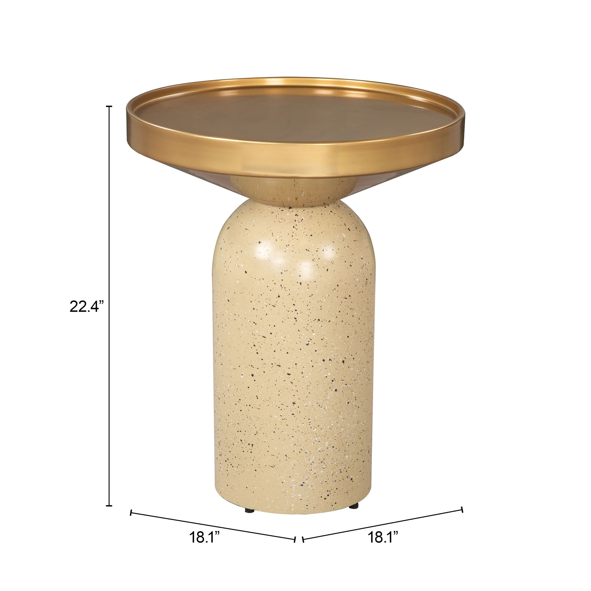 Cendre - Side Table - Gold / Beige