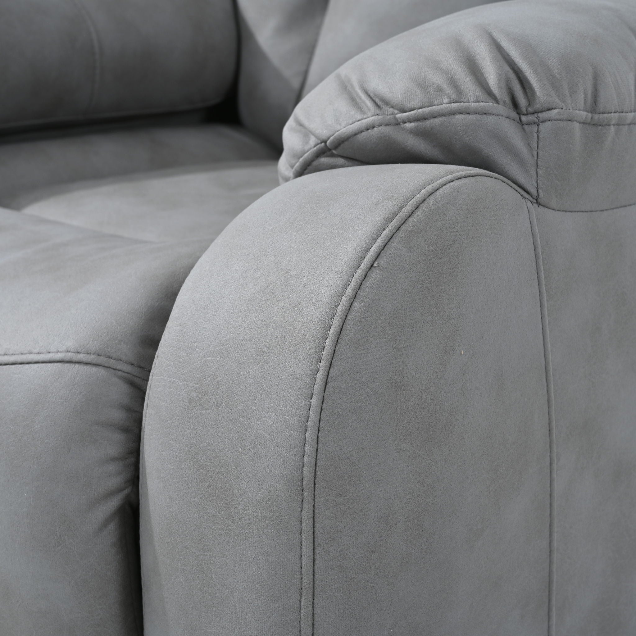 Electric Power Lift Recliner Chair, Fabric Recliner Chair, Home Theater Seating, Living Room Chair, Side Pocket, Remote Control - Light Gray