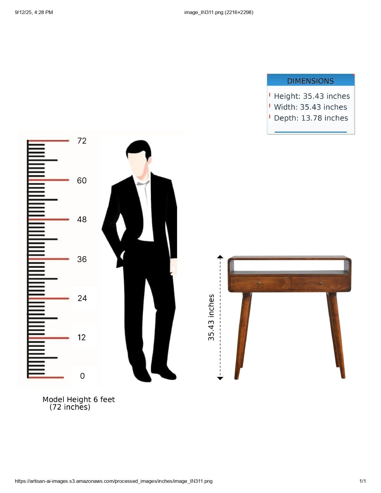 Curved Chestnut Console Table - Best Buy Furniture