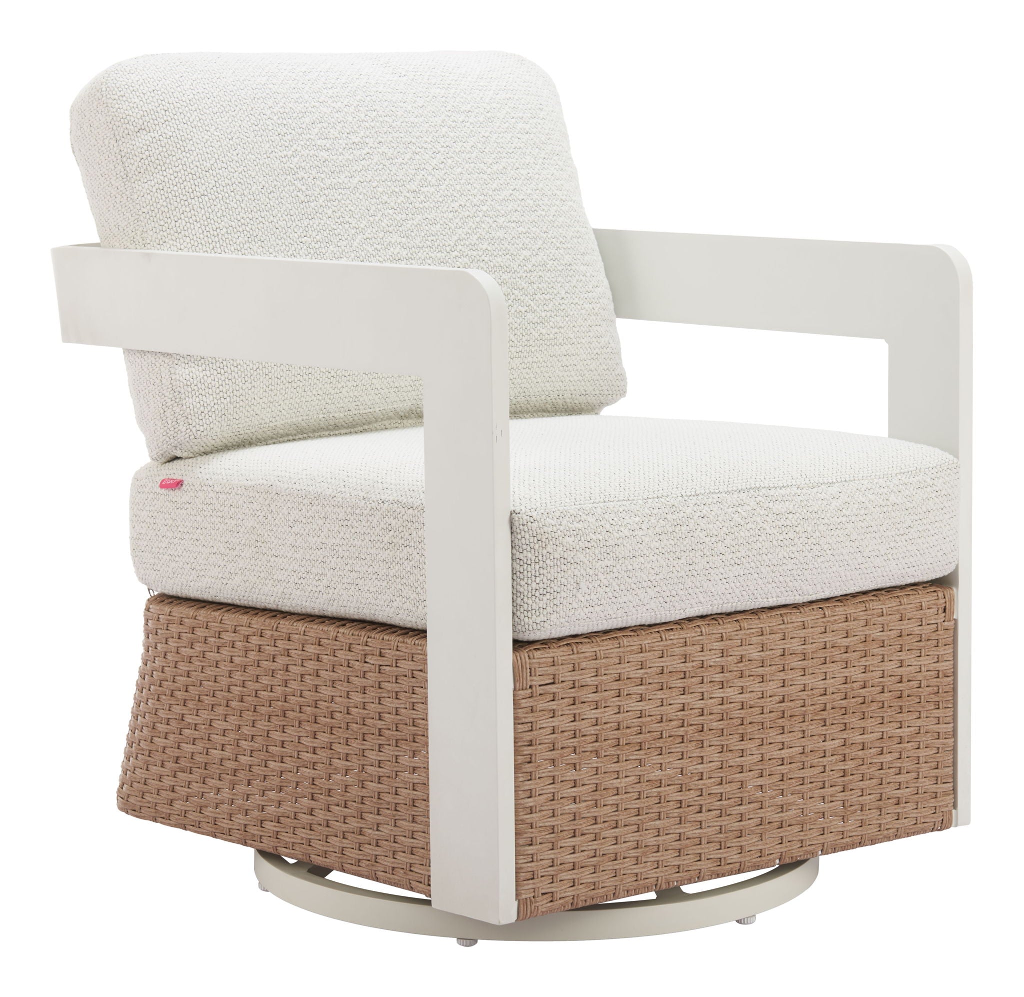 Gelo - Outdoor Swivel Chair - White & Brown