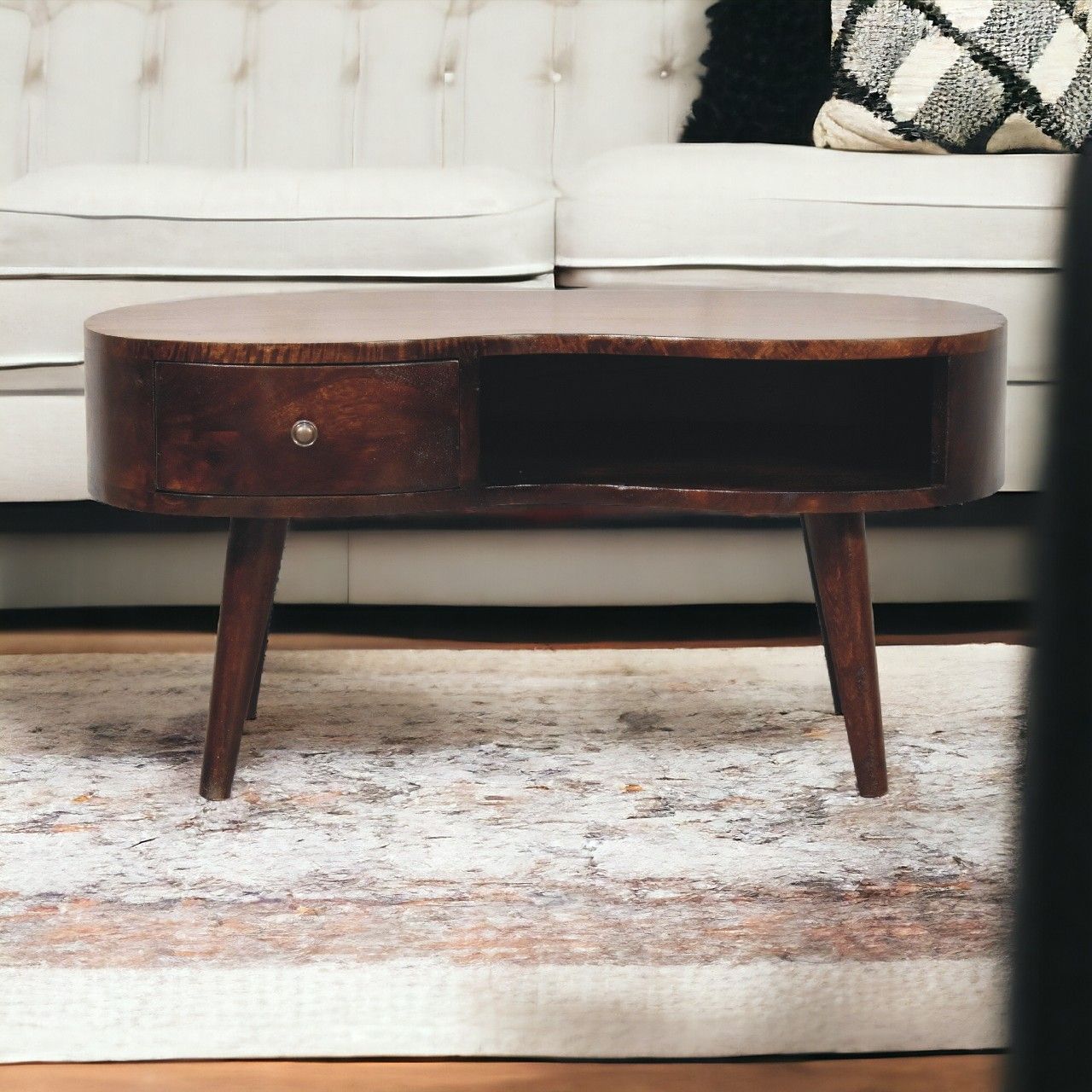 Wooden Wave Coffee Table - Walnut