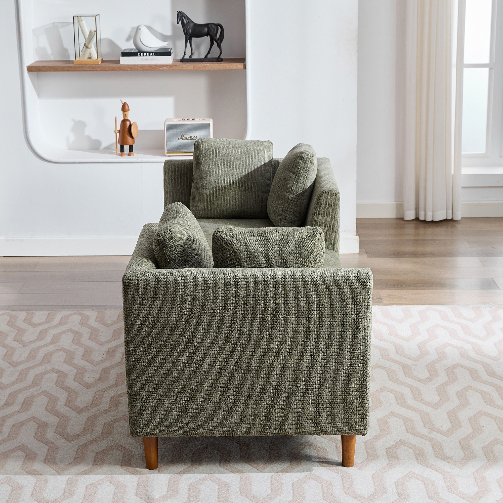 Wide Modern Double Sided Upholstered Chaise Lounge