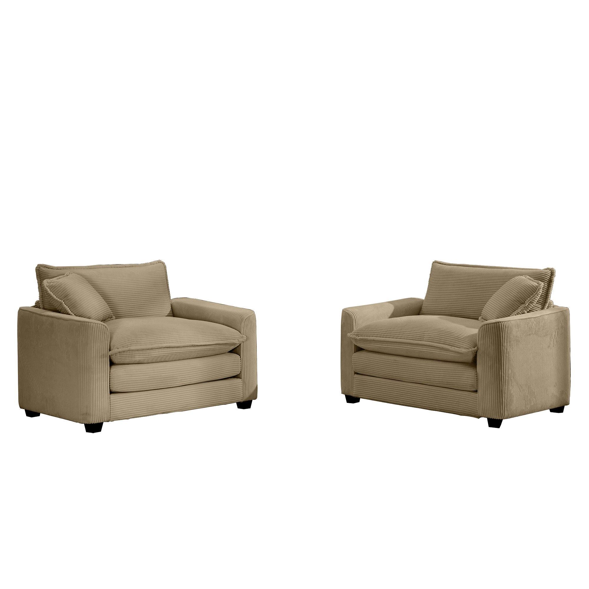 Modern Classic Corduroy Fabric Single Chair Deep Seat Sofa With Pillow