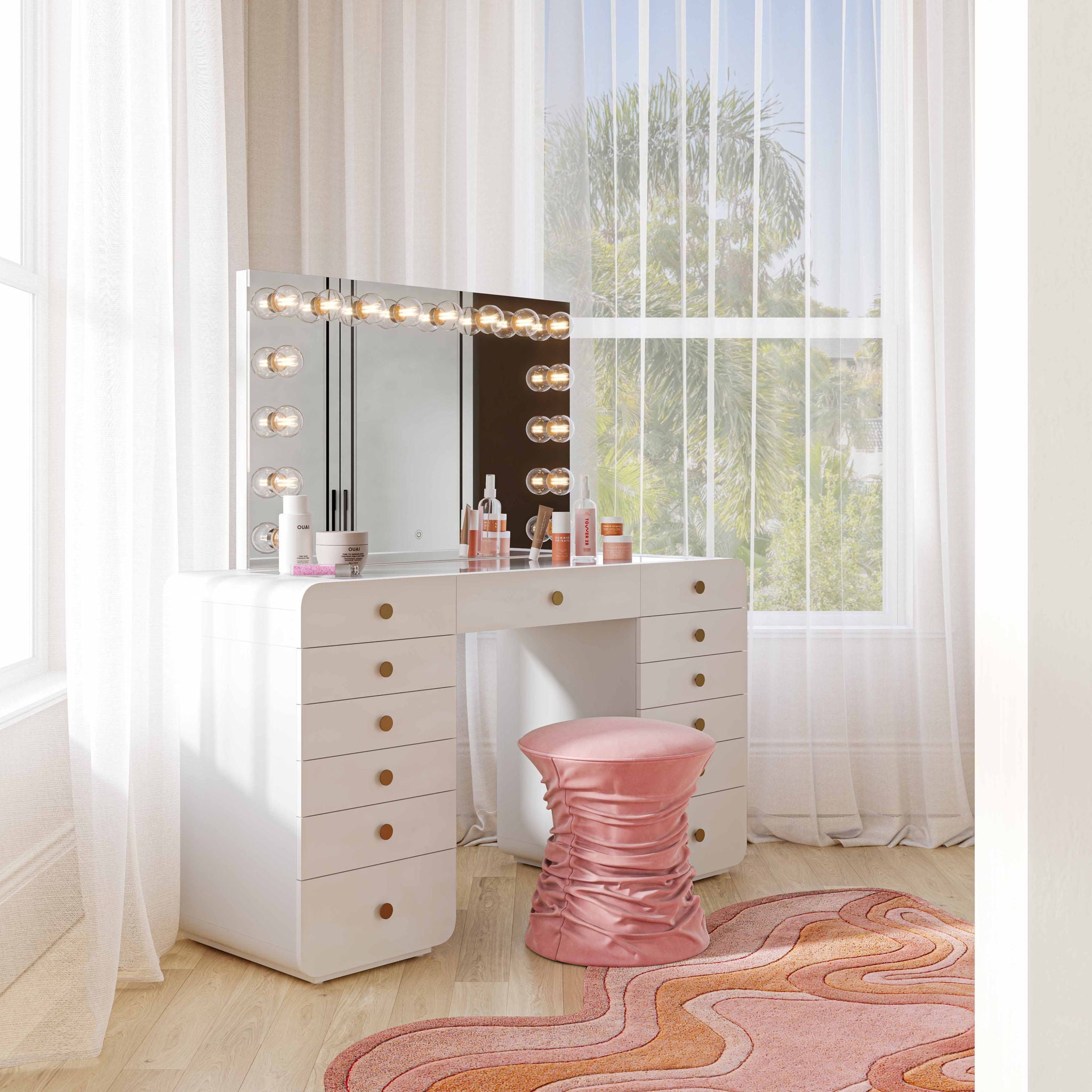 Lola - Jumbo Vanity Mirror - White