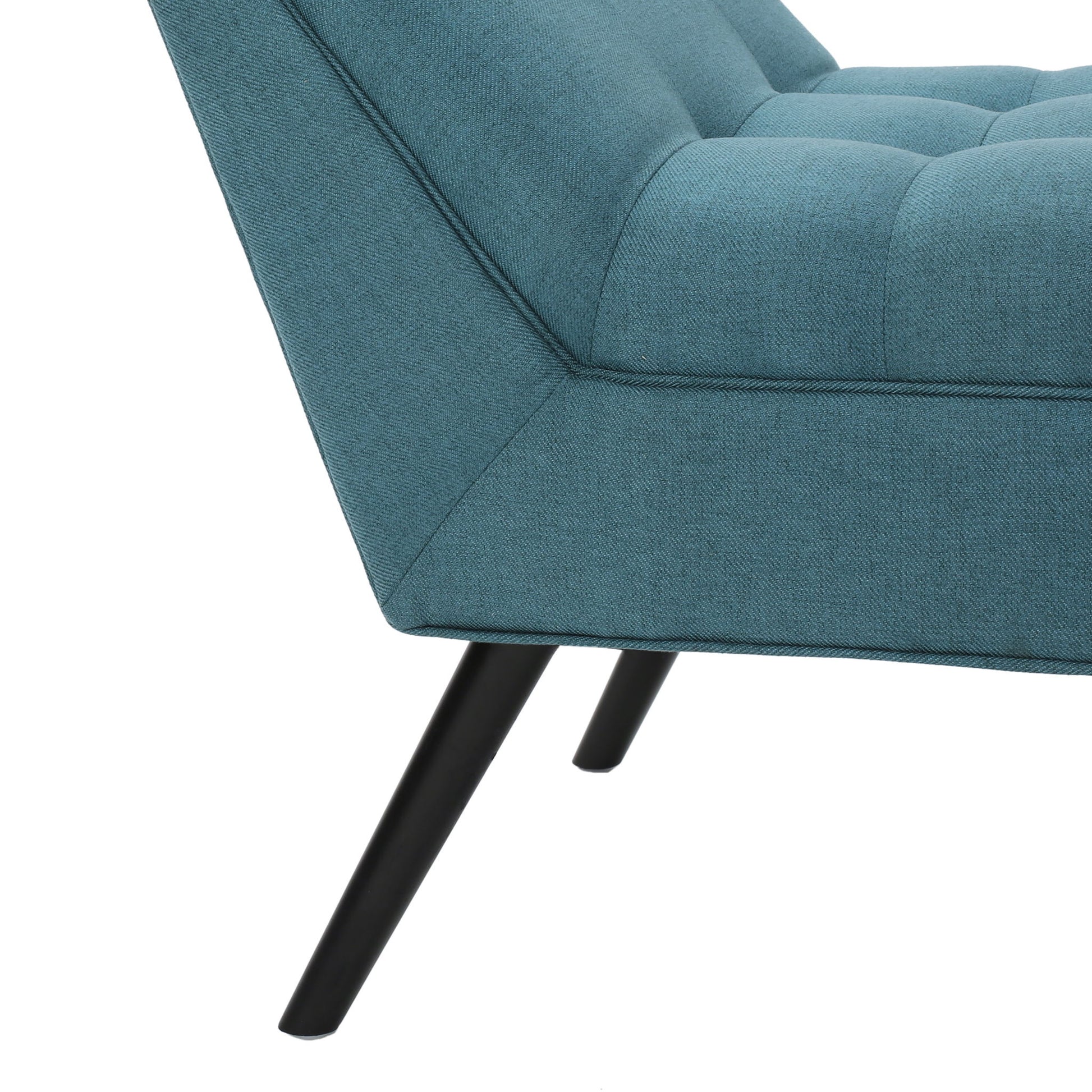 Modern Fabric Bench With Padded Seat And Wide U Shape Design - Teal - Best Buy Furniture